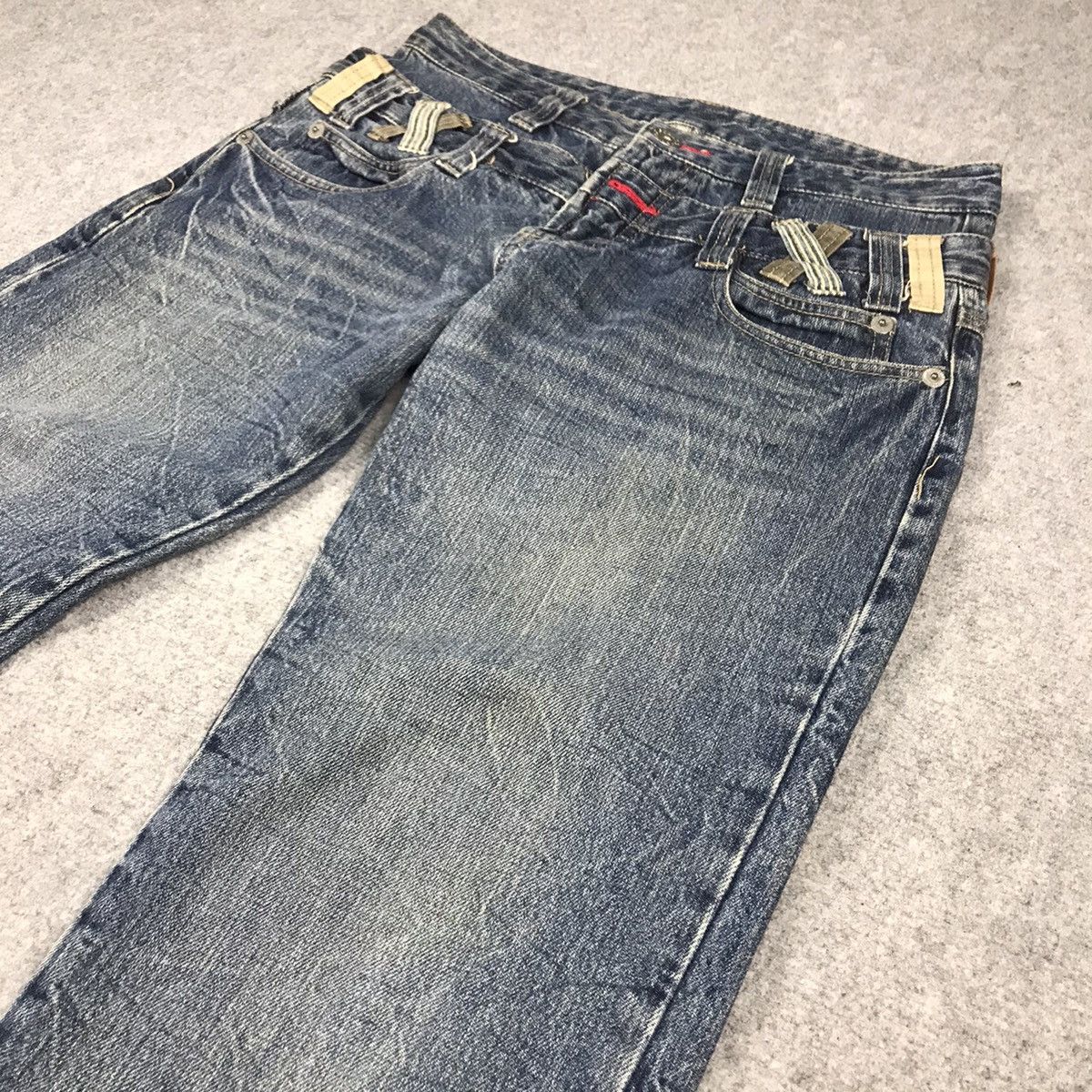Japanese Brand DOUBLE WAIST DENIM JAPANESE STYLE DENIM PANTS Size US 31 - 6 Thumbnail