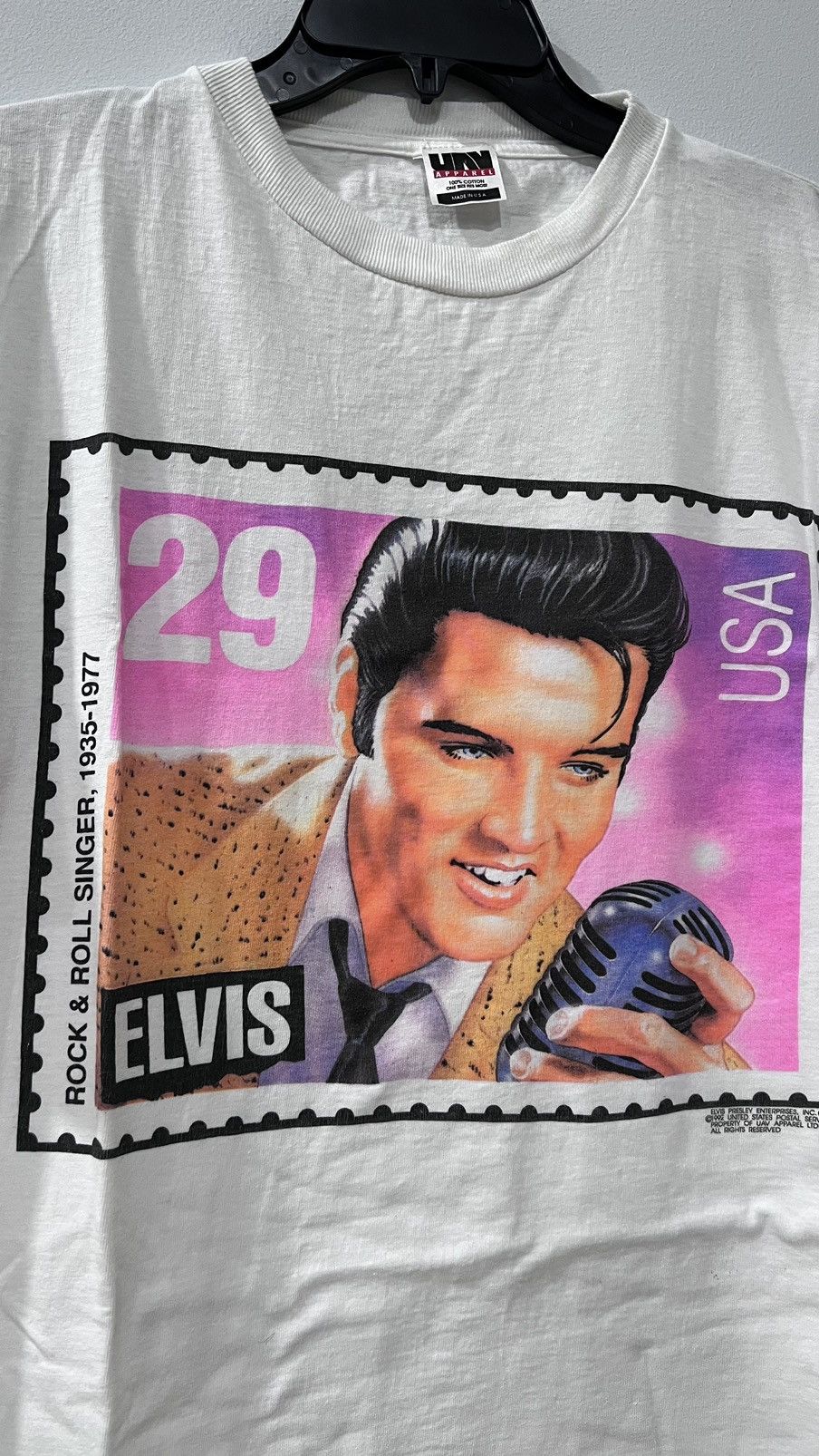 Band Tees 1992 Elvis Presley USPS STAMP Tee Size XL Single Stitch Size US XL / EU 56 / 4 - 4 Thumbnail