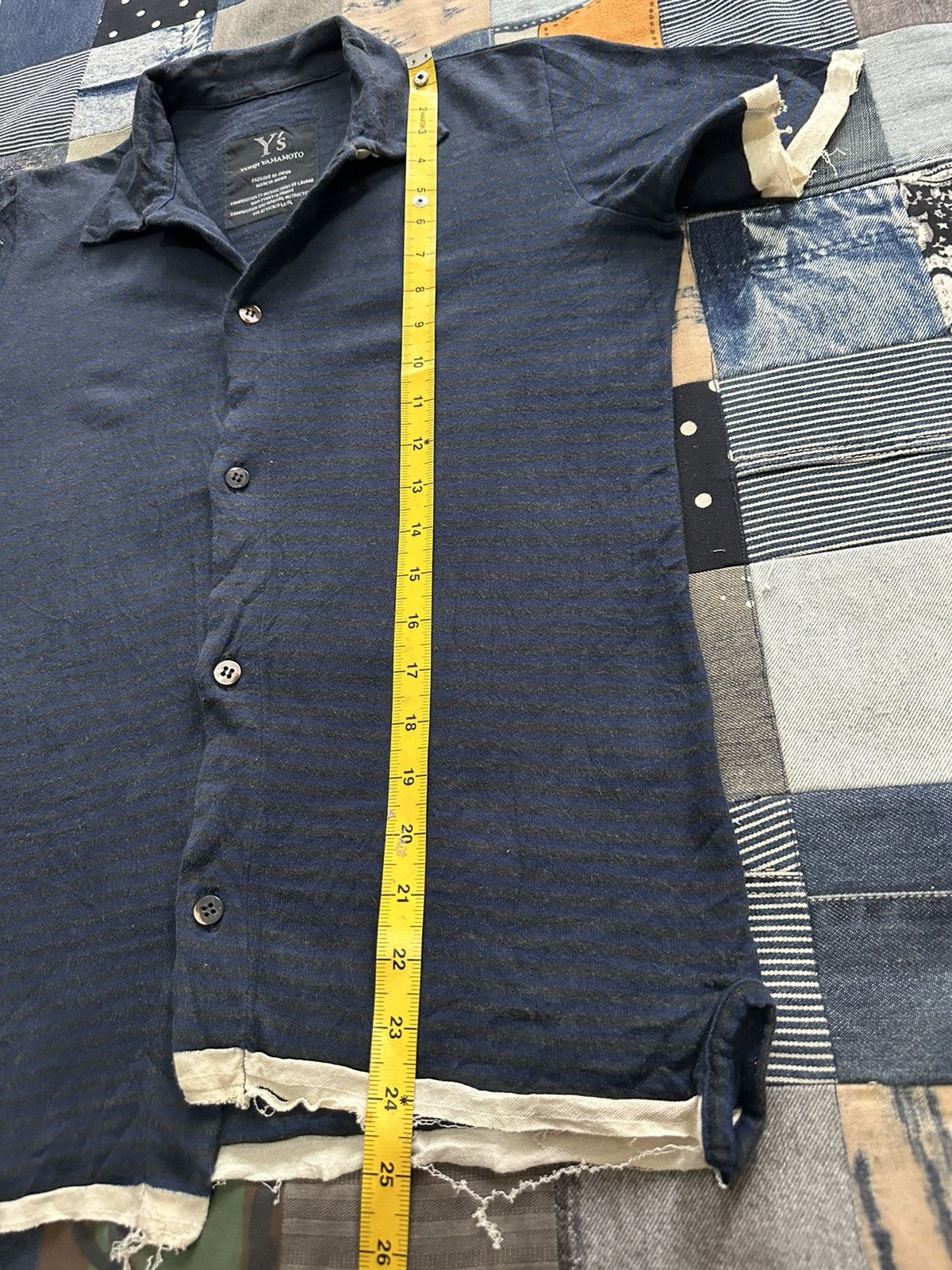 Yohji Yamamoto Asymmetric Cotton Shirt Nice Frayed distressed hem Size L / US 10 / IT 46 - 17 Thumbnail