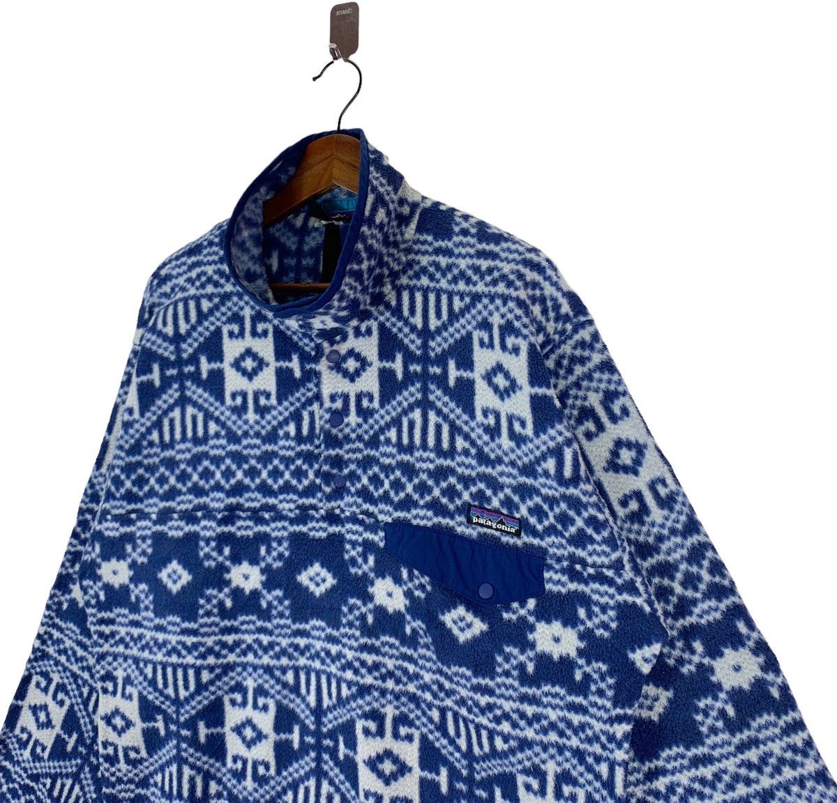 Patagonia × Vintage VINTAGE 90S PATAGONIA SYNCHILLA AZTEC TRIBAL FLEECE JACKET Size US M / EU 48-50 / 2 - 3 Thumbnail