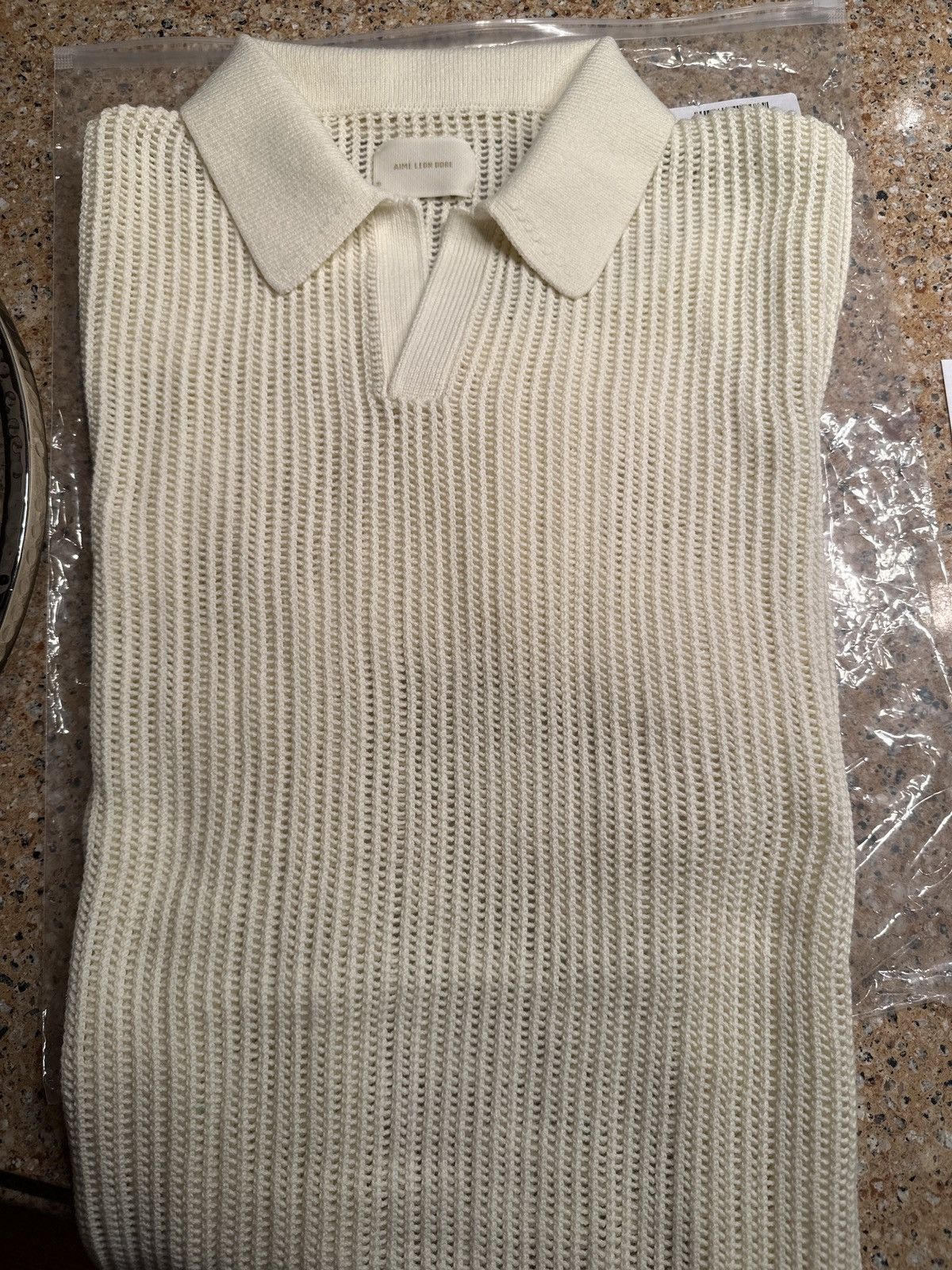 MESH KNIT POLO PRISTINE COLOR SIZE SMALL