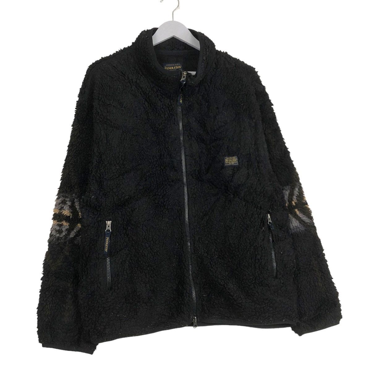 Native × Pendleton 💥VINTAGE PENDLETON DEEPILE NAVAJO FLEECE JACKET Size US L / EU 52-54 / 3 - 4 Thumbnail