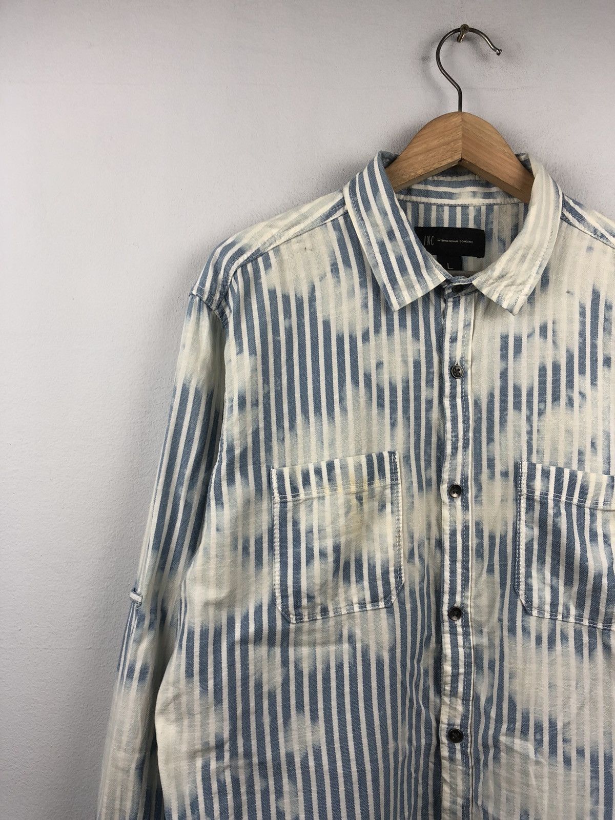 Le Grande Bleu (L.G.B.) I.N.C Concept Acid Wash Tie Dyed Button Up Shirt Size US L / EU 52-54 / 3 - 3 Thumbnail