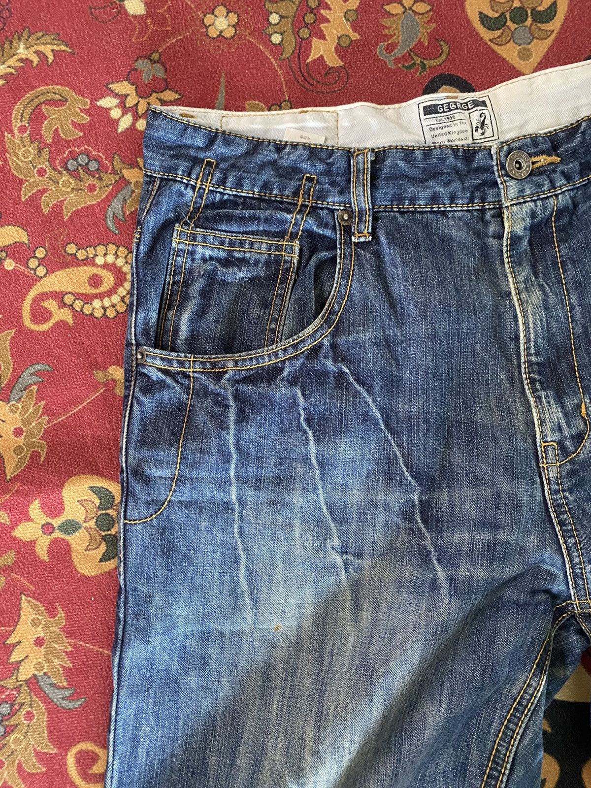 Japanese Brand Vintage GEGRGE Distressed Denim Pant Size US 32 / EU 48 - 4 Thumbnail