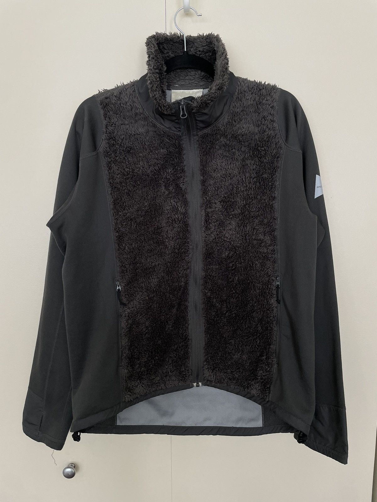 image of And Wander Hybrid Fleece Jacket in Grey, Men's (Size Medium)