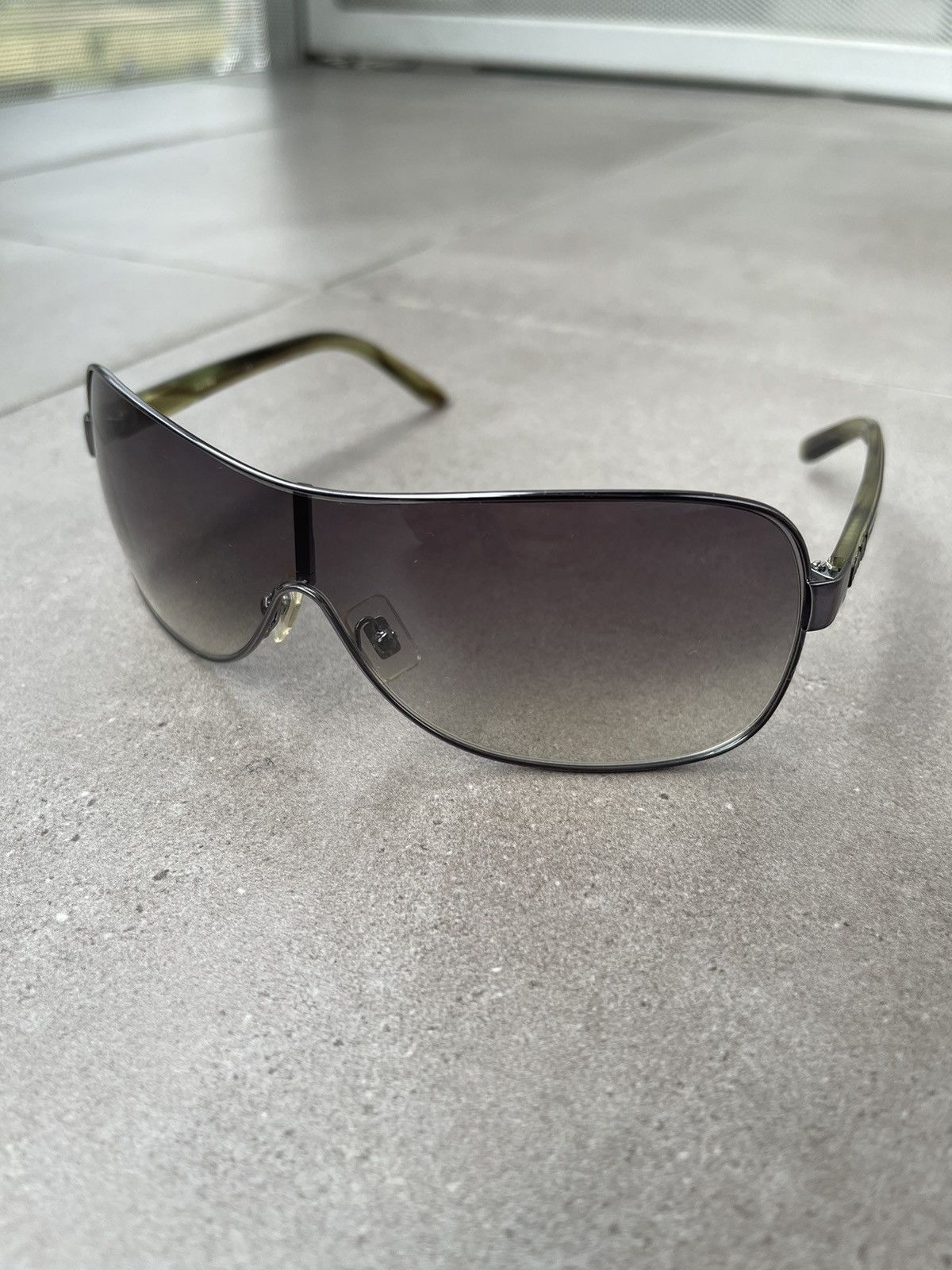 Prada !DS! Miu Miu SMU50G 5AV-2Q1 Marble Silver Shield Sunglasses Size ONE SIZE - 1 Thumbnail