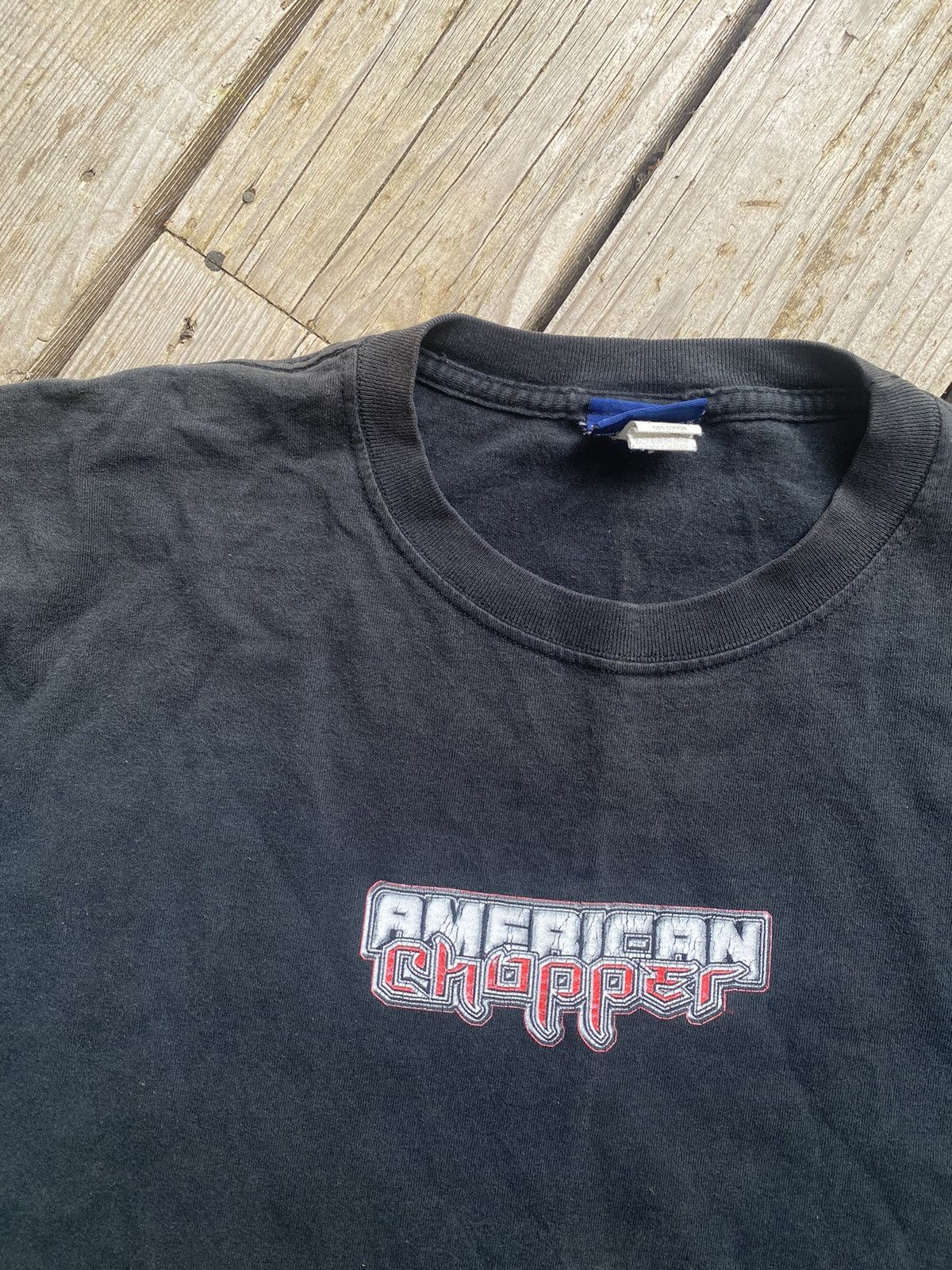 Harley Davidson × Vintage × West Coast Choppers Vintage Y2K American Chopper Flames Biker Faded Black Tee Size US XXL / EU 58 / 5 - 4 Thumbnail