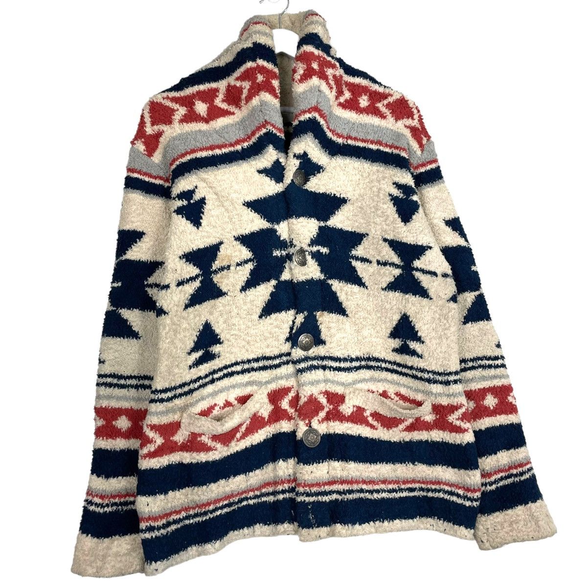 Indigo × Japanese Brand × Native 💥ANTI BALLISTIC SHAWL COLLAR NATIVE FLEECE JACKET Size US L / EU 52-54 / 3 - 3 Thumbnail