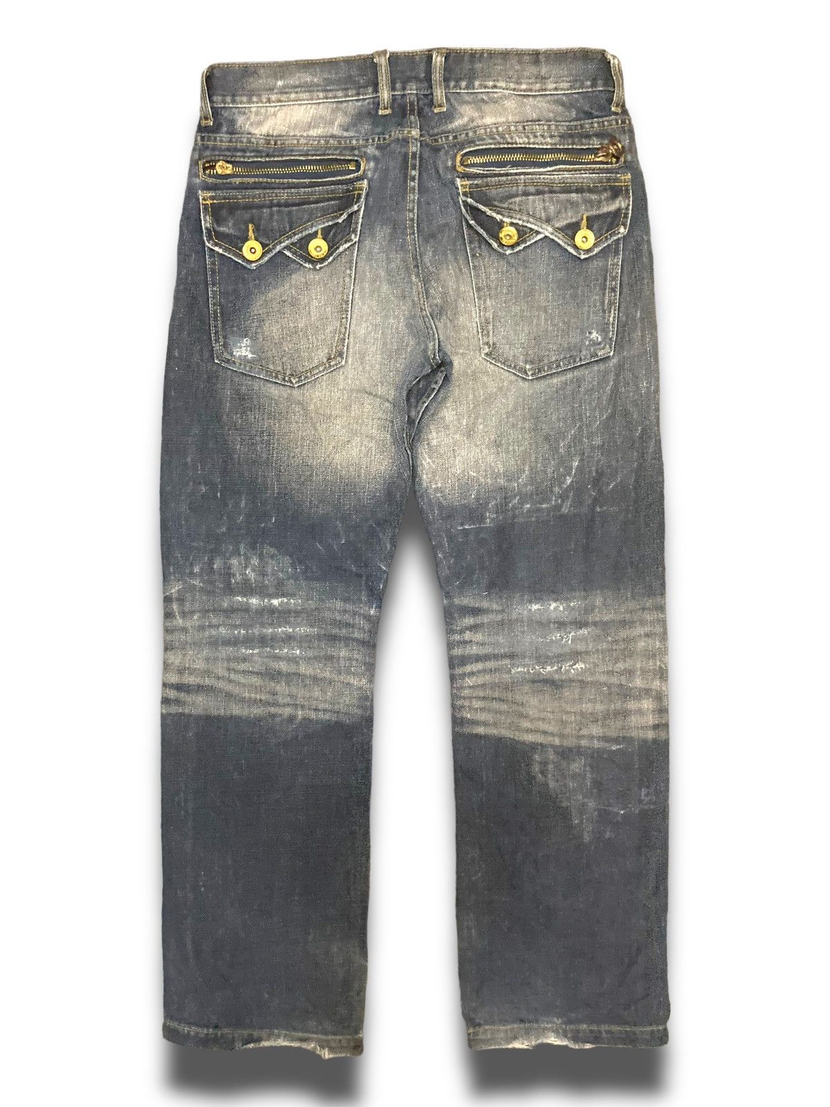 Japanese Brand Vintage 90s Punk Apestein Gold Line Jeans Size US 34 / EU 50 - 8 Thumbnail