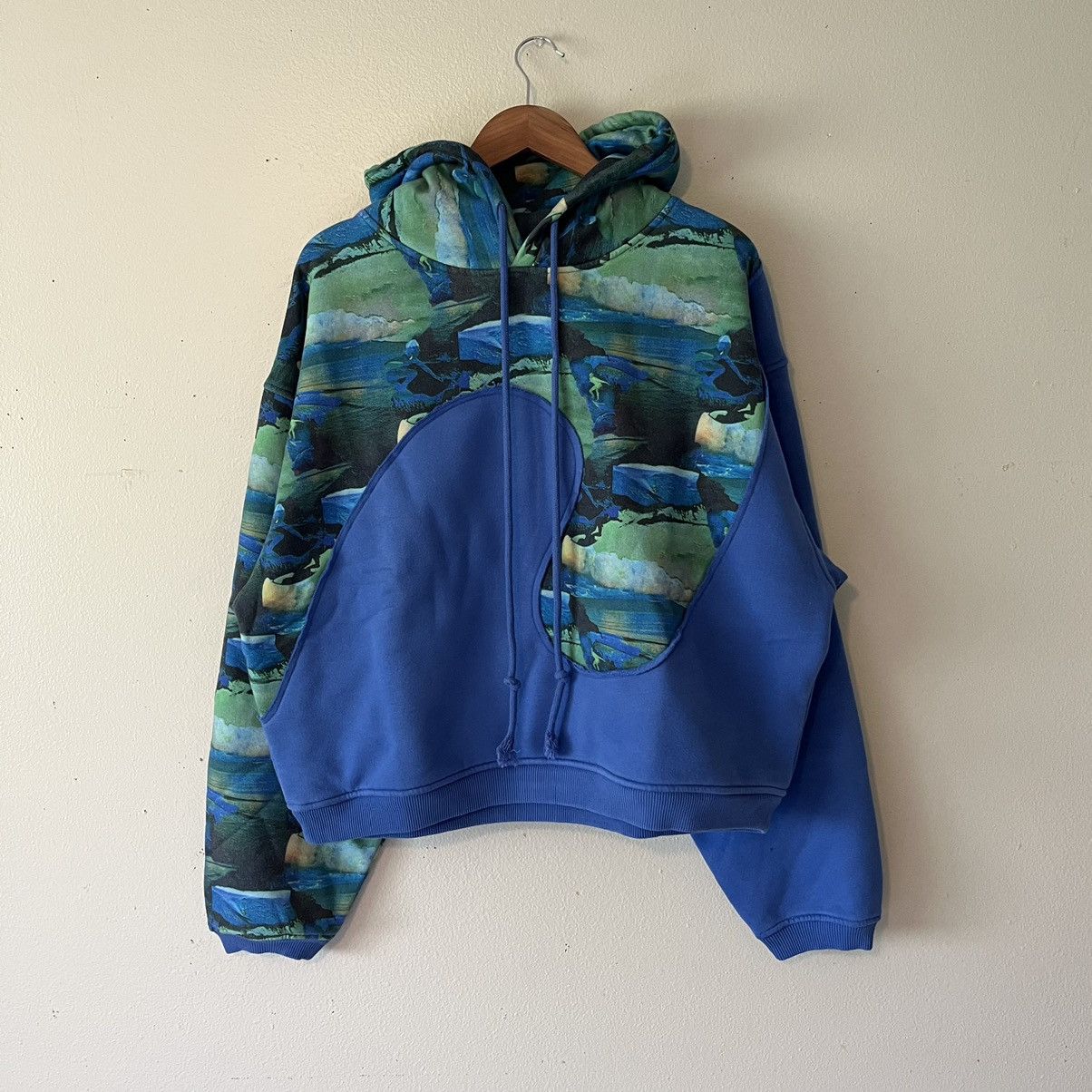 image of Erl Swirl Hoodie Sweatshirt in Hawaiian/Blue, Men's (Size Large)