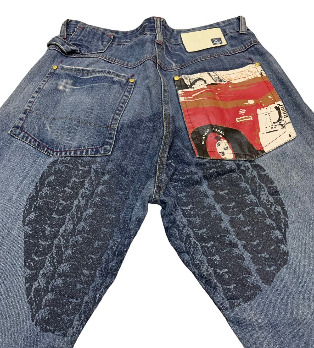 If Six Was Nine × Japanese Brand Rare Vintage Blanco Label Hip Hop Rapper Baggy Jeans 1990s Size US 33 - 3 Thumbnail