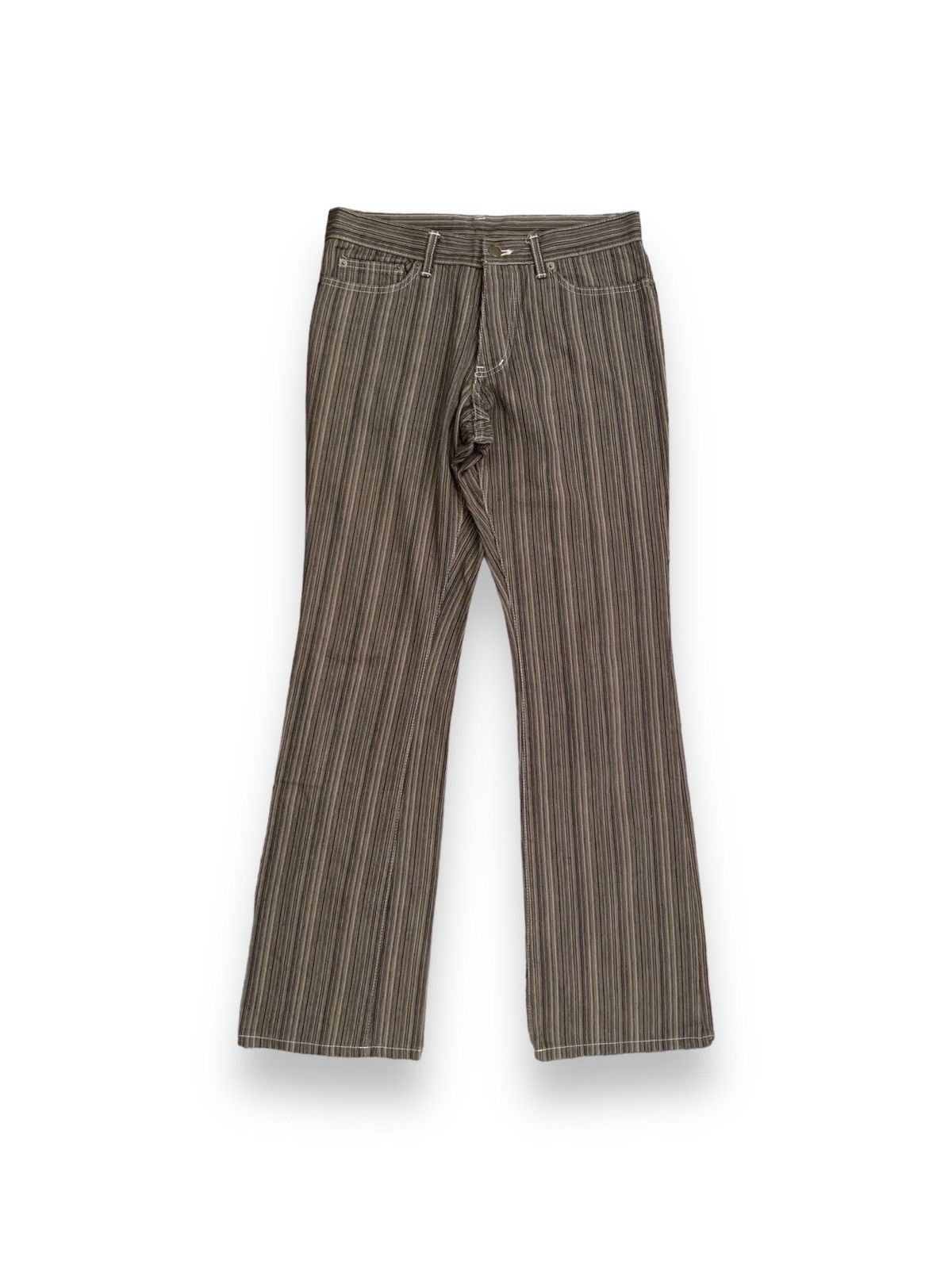 00s TORNADO MART Stripe Flare Pants Vintage Tornado mart