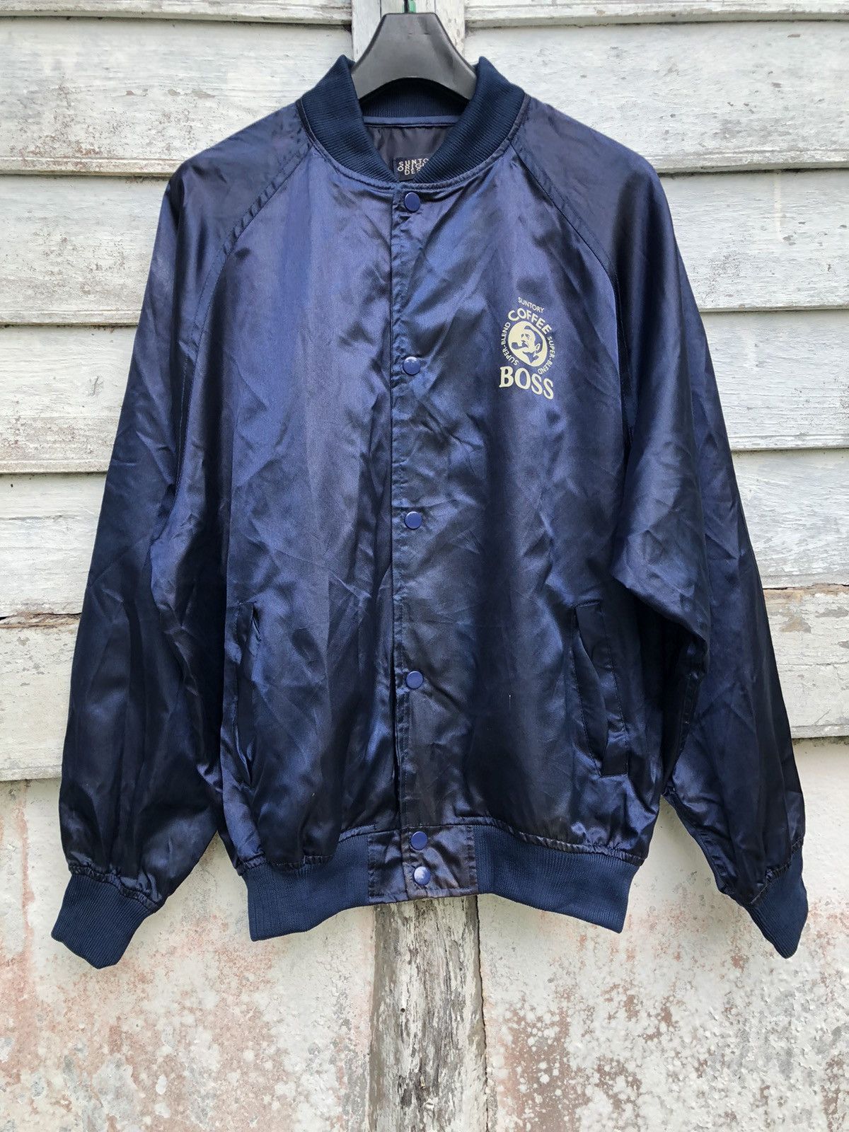 SUNTORY COFFE BOSS POLYESTER VARSITY JACKET