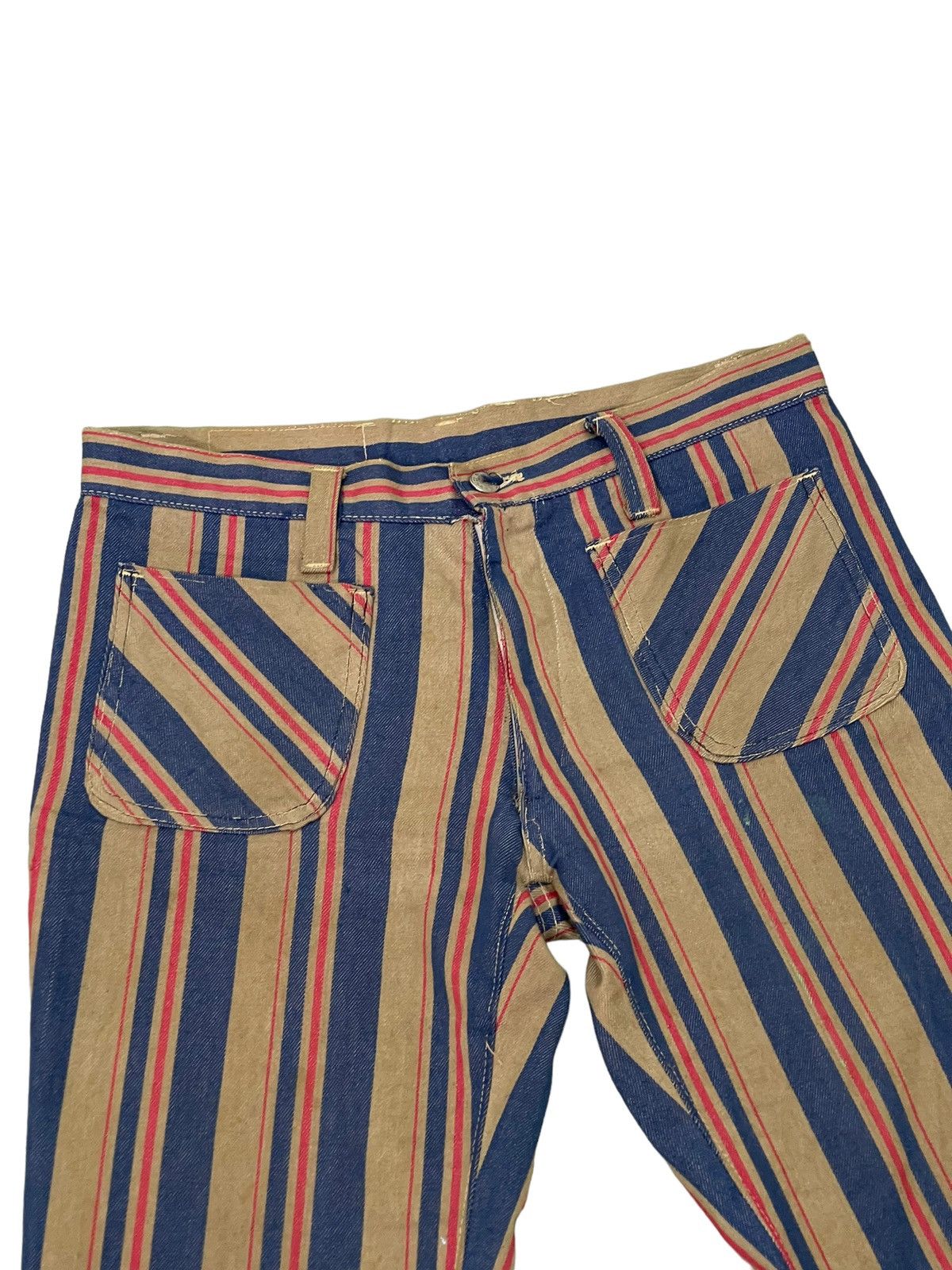 Japanese Brand Flare Jeans Vtg 70/80s Power Striped Bell Bottom 6🟦0 Size US 31 - 8 Thumbnail
