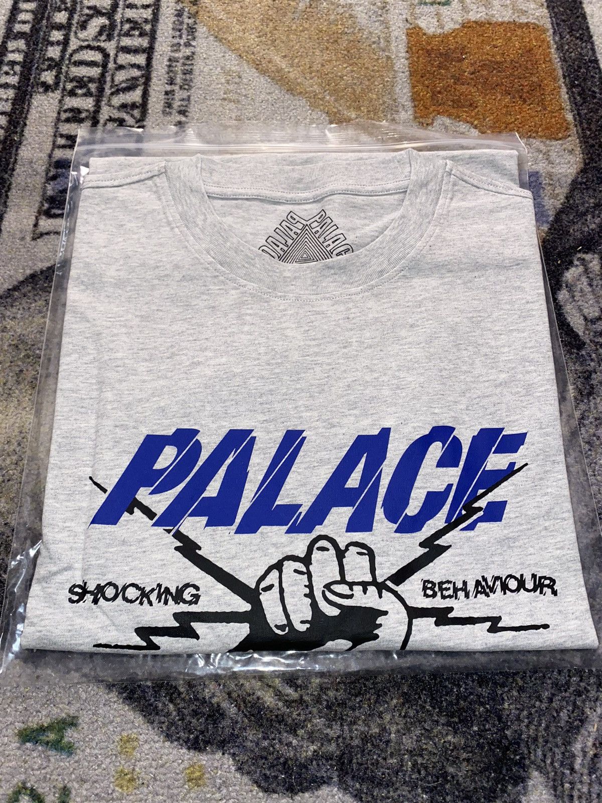 Palace Shocking Behaviour T-Shirt Grey Marl