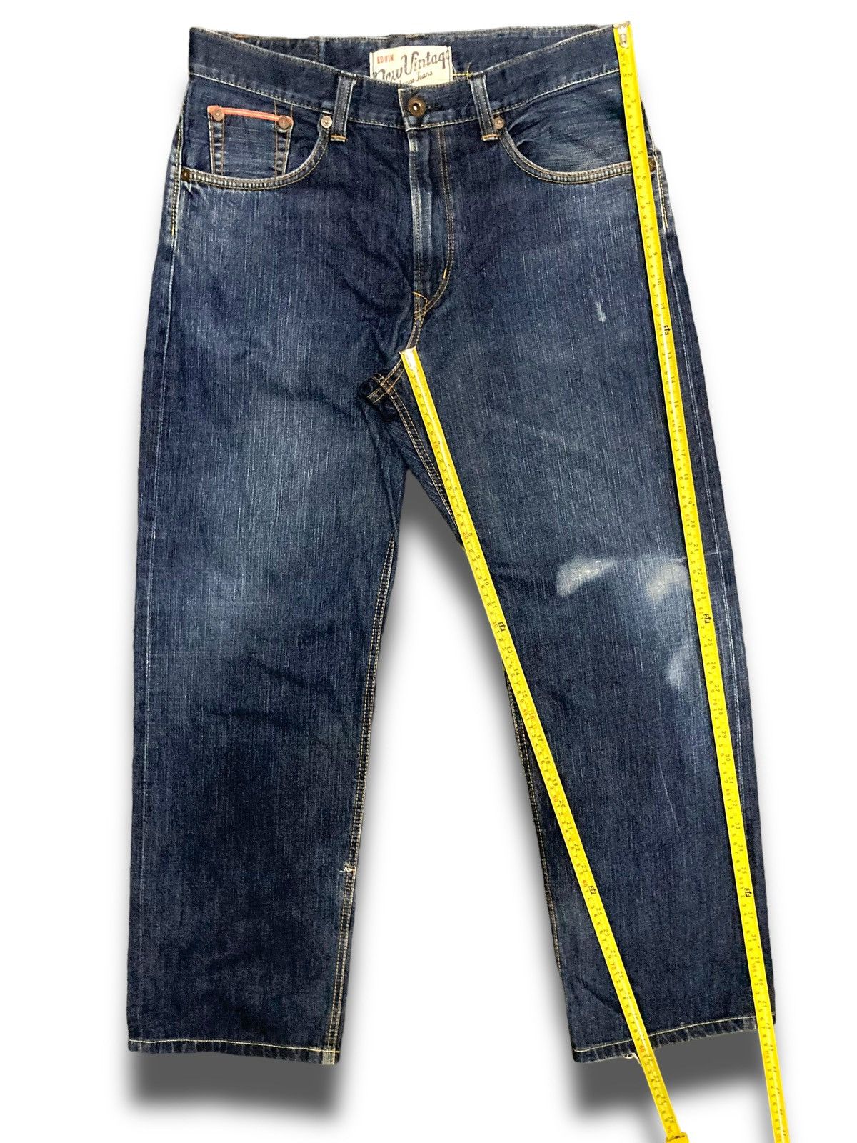 Edwin × Vintage Vintage Y2K Edwin Indigo Distressed Kaihara Denims Size US 34 / EU 50 - 22 Thumbnail