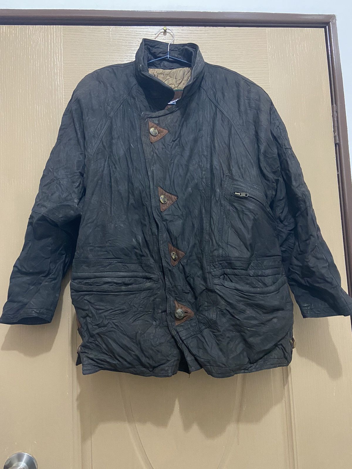Vintage leather jacket for 90s motorcycle