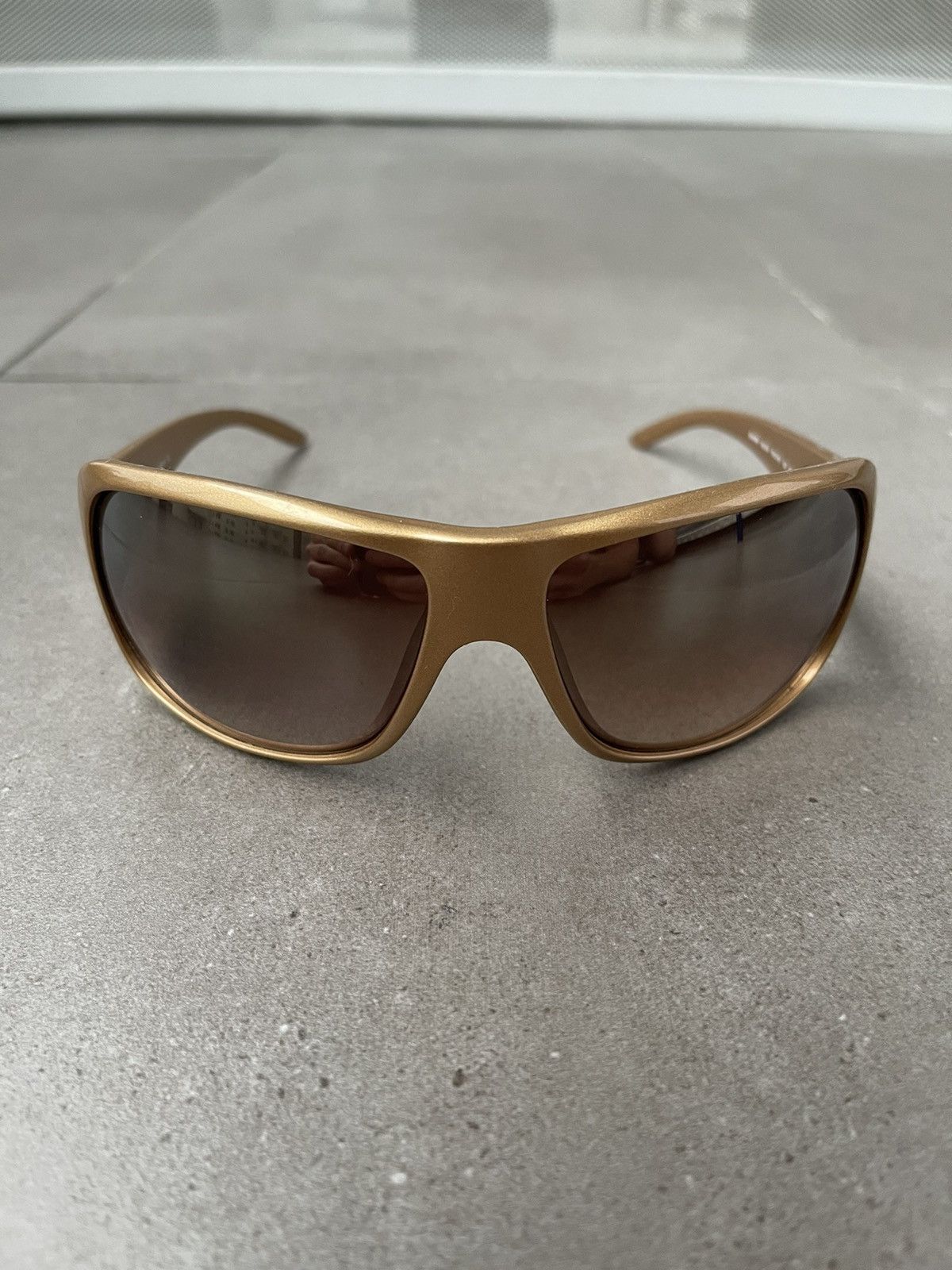Prada !DS! Miu Miu SMU08H 7PO-7K1 Shiny Gold Sunglasses Size ONE SIZE - 4 Thumbnail