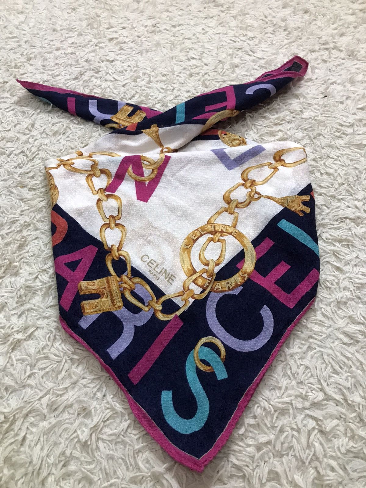 Celine ‼️CELINE SPELL OUT HANDKERCHIEF/BANDANA/NECKERCHIEF‼️ Size ONE SIZE - 1 Thumbnail