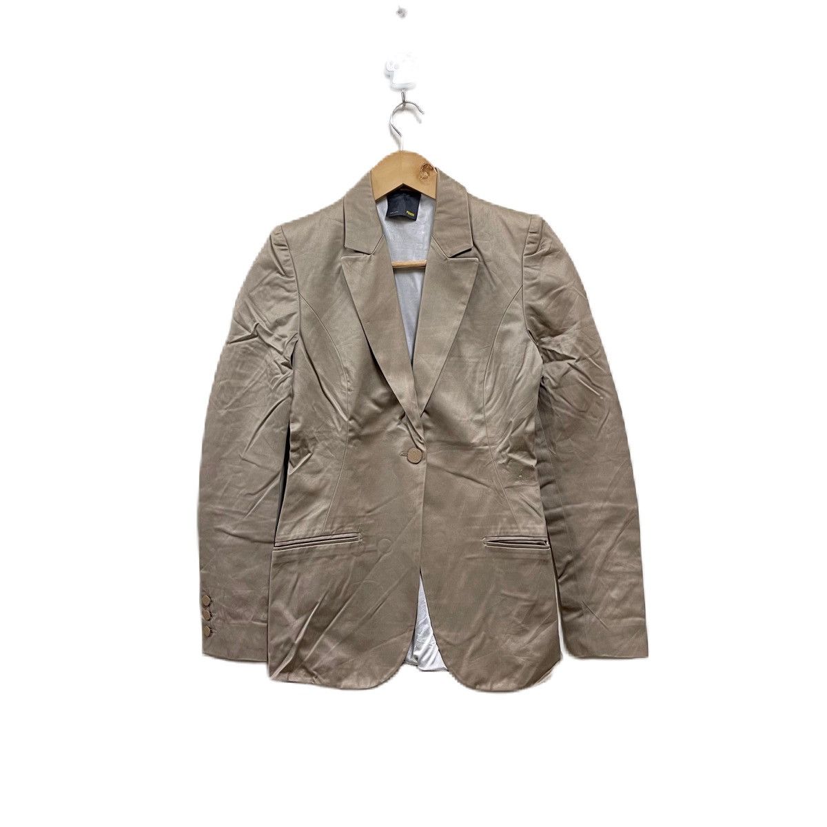 image of Fendi Blazer Jacket Casual in Beige, Women's (Size Small)