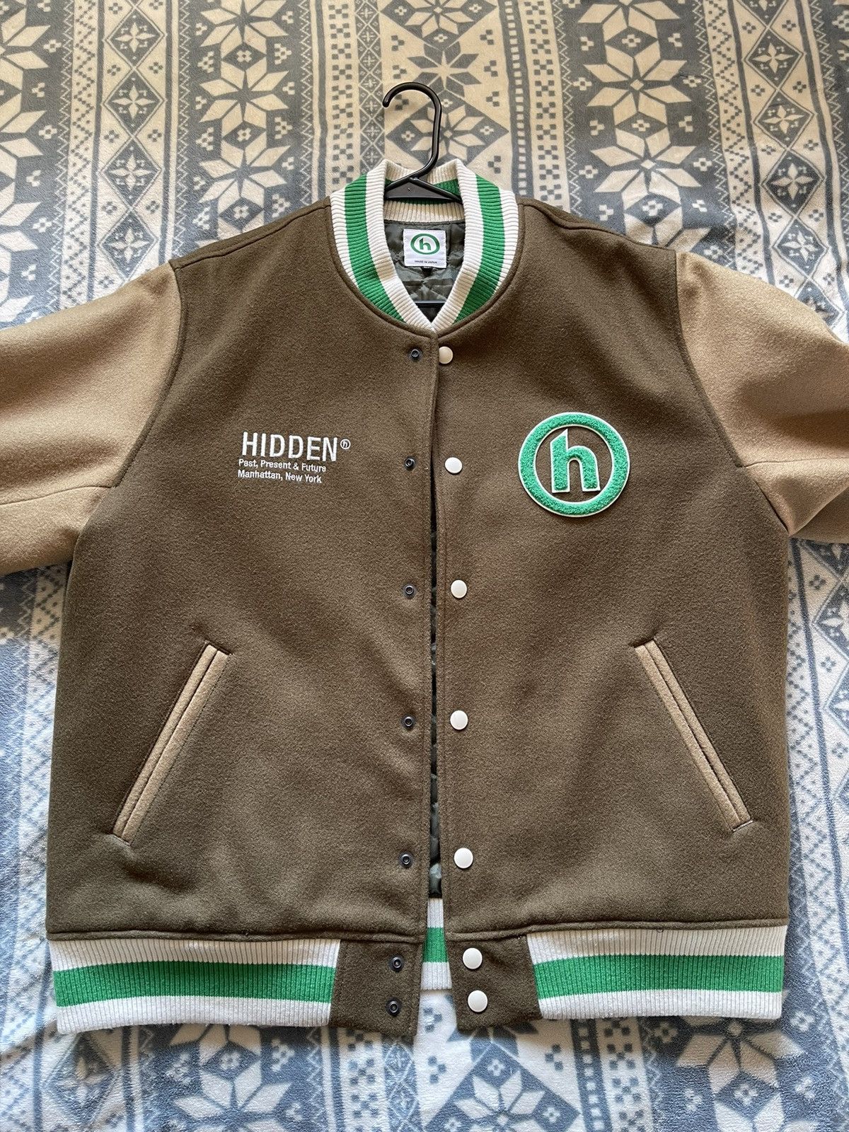 Image of Hidden Ny Varsity Jacket in Brown, Men's (Size XL)