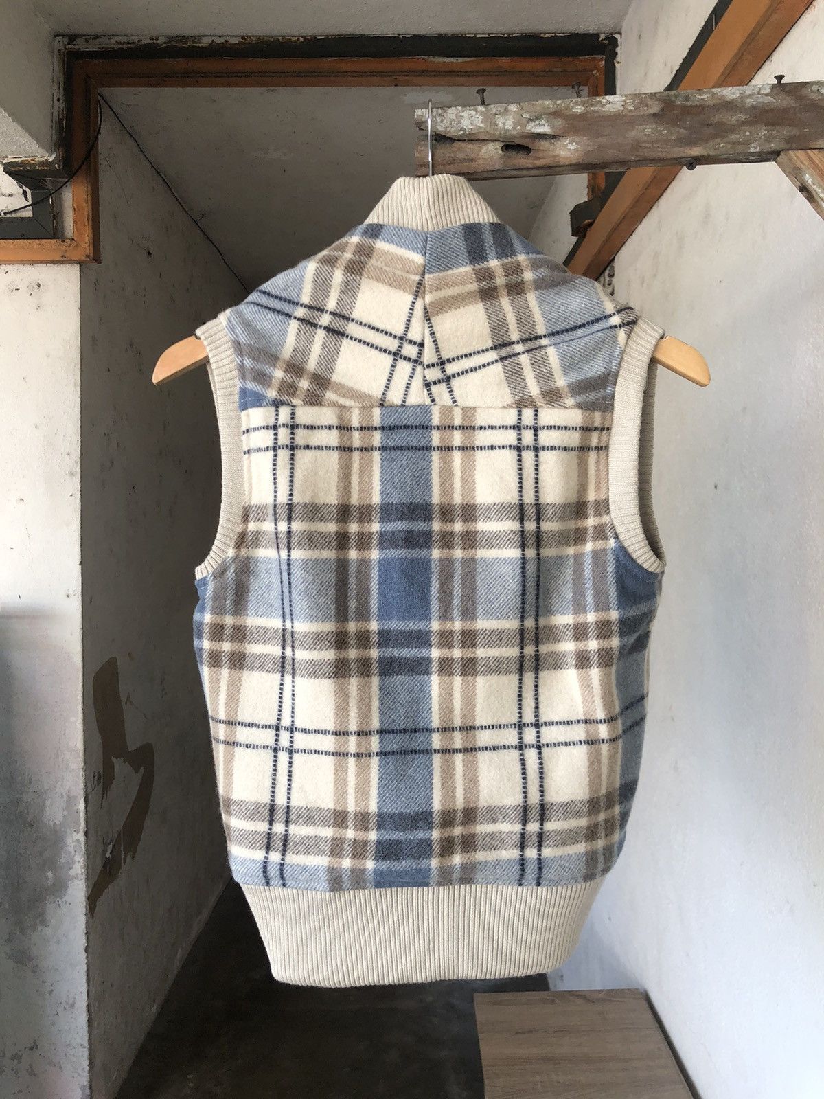 Hussein Chalayan Rare❗️Vintage Hussein Chalayan Checked Wool Vest Jacket Size XS / US 0-2 / IT 36-38 - 3 Thumbnail