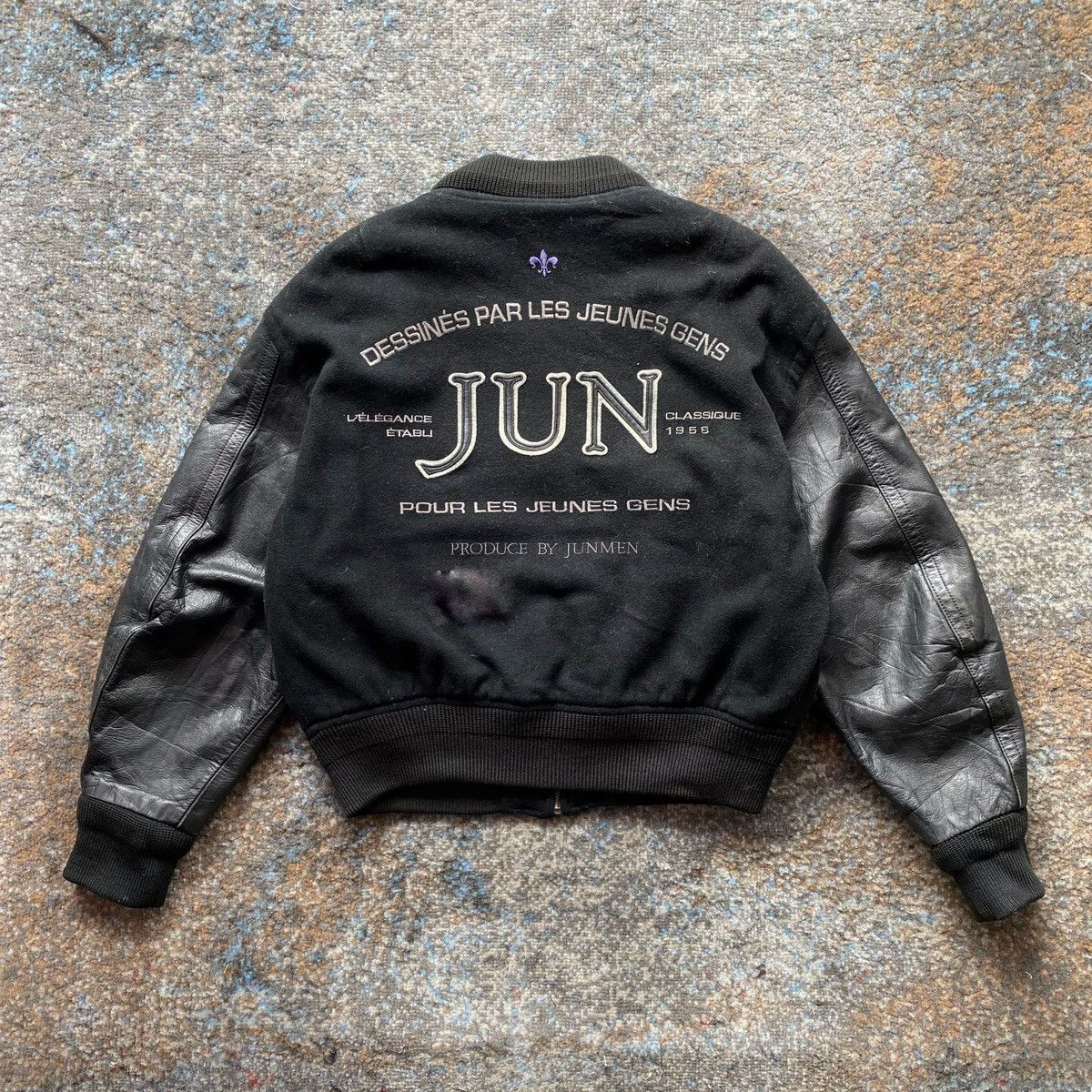 Japanese Brand × Jun Takahashi × Vintage Jun Mens leather wool varsity ...