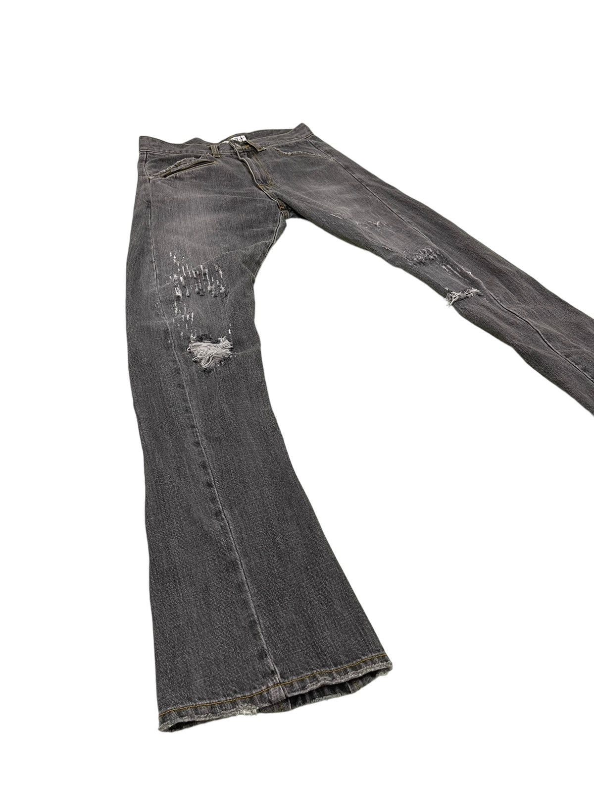 Japanese Brand Flare Jeans Klein Plus Homme Distress Slim Boot Cut 5🟦9 Size US 29 - 1 Thumbnail