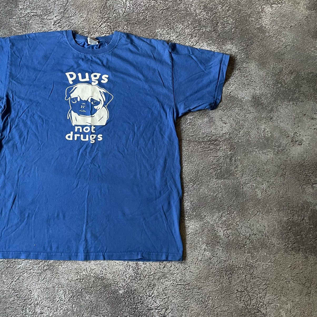 Vintage Vintage Y2K Pugs Not Drugs Graphic Tee Royal Blue Swag XL Size US XL / EU 56 / 4 - 4 Thumbnail