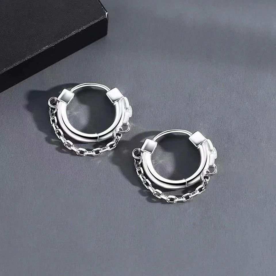 Jewelry Silver Plated Chain Earring Size ONE SIZE - 5 Thumbnail