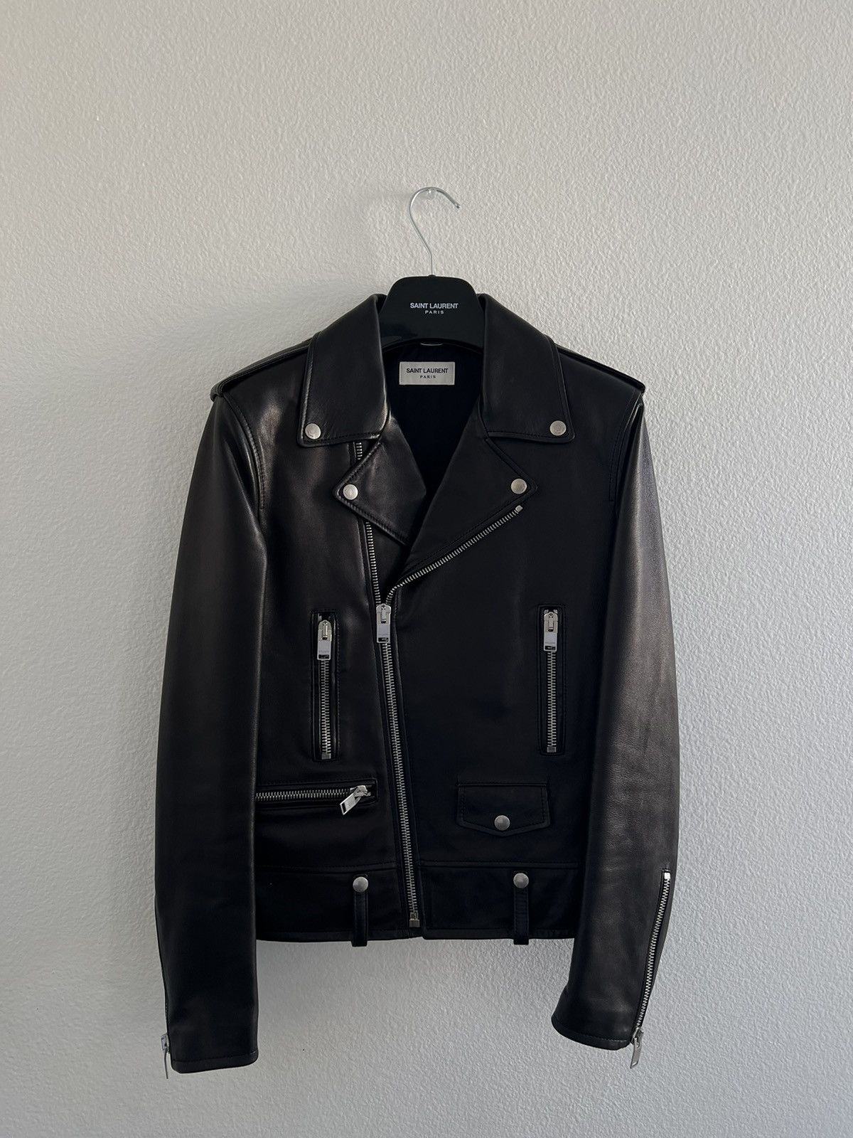 Hedi Slimane × Saint Laurent Paris Saint Laurent L01 Leather Jacket ...
