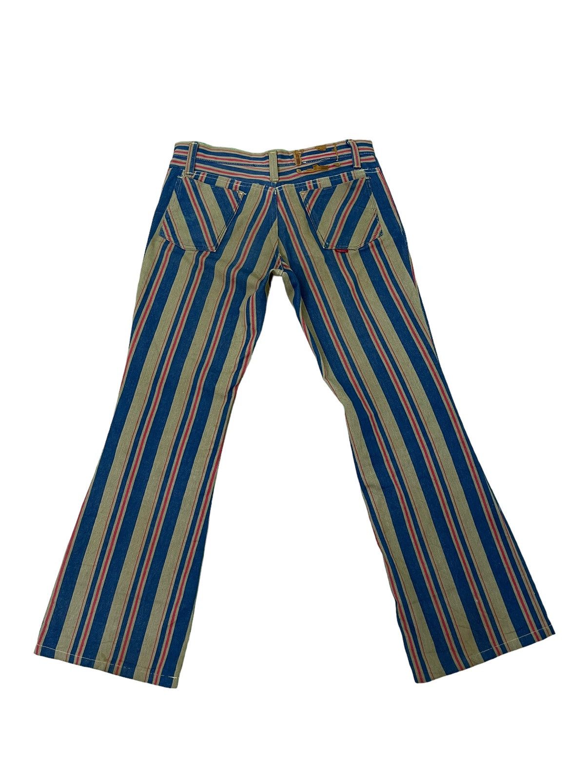 Japanese Brand Flare Jeans Vtg 70/80s Power Striped Bell Bottom 6🟦0 Size US 31 - 10 Thumbnail
