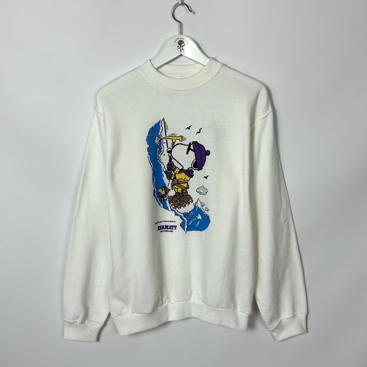 Peanuts Vintage 1960s Peanuts Zermatt Switzerland Skies sweatshirt Size US M / EU 48-50 / 2 - 1 Thumbnail