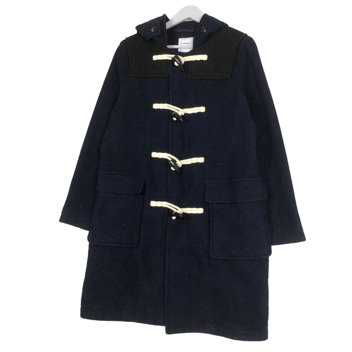 Designer × JW Anderson × Japanese Brand 💥JW ANDERSON HOODED WOODEN TOGGLE WOOL DUFFLE COAT JACKET Size US L / EU 52-54 / 3 - 2 Thumbnail
