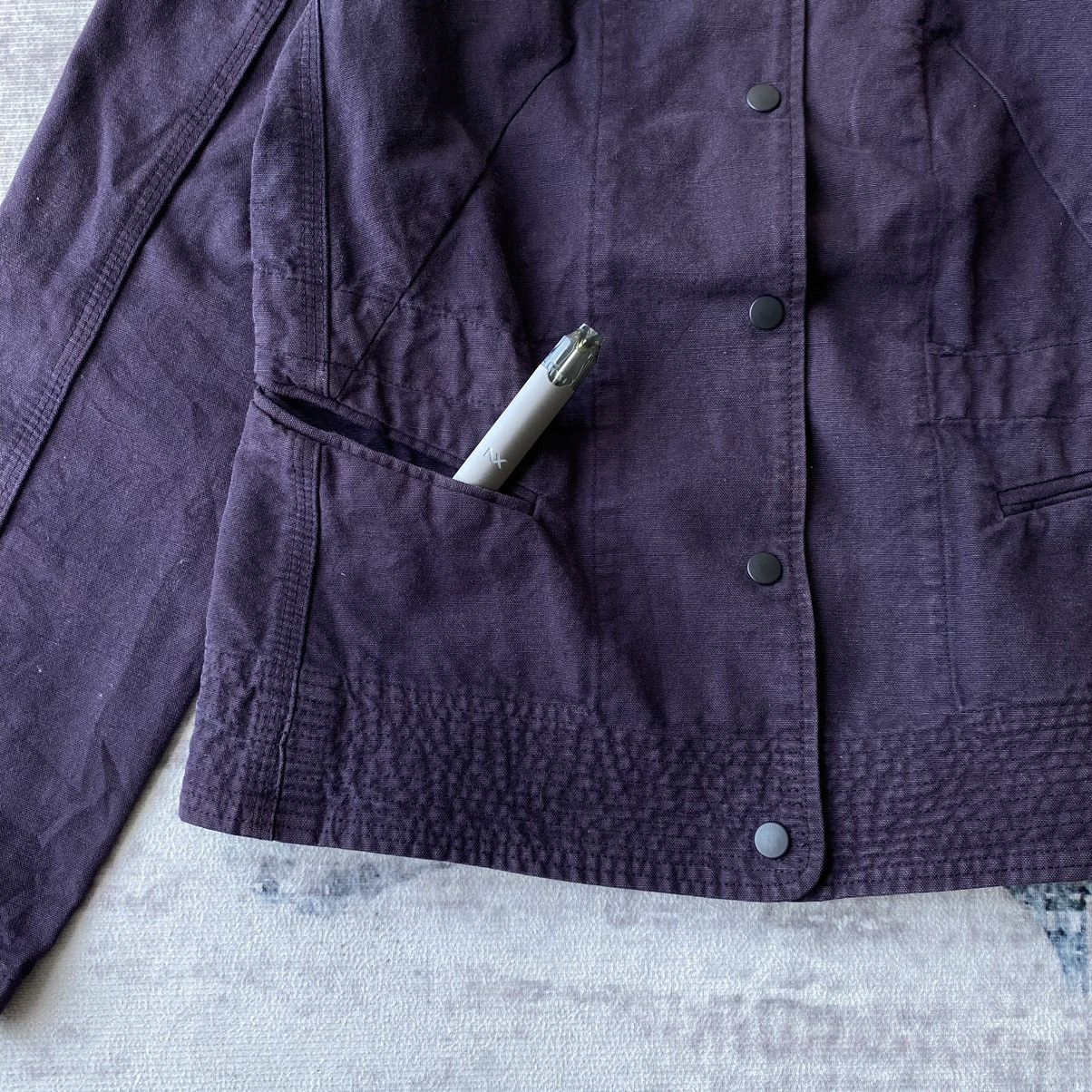 Christophe Lemaire × Lemaire Christophe Lemaire Purple Canvas Blazer Size S / US 4 / IT 40 - 5 Thumbnail
