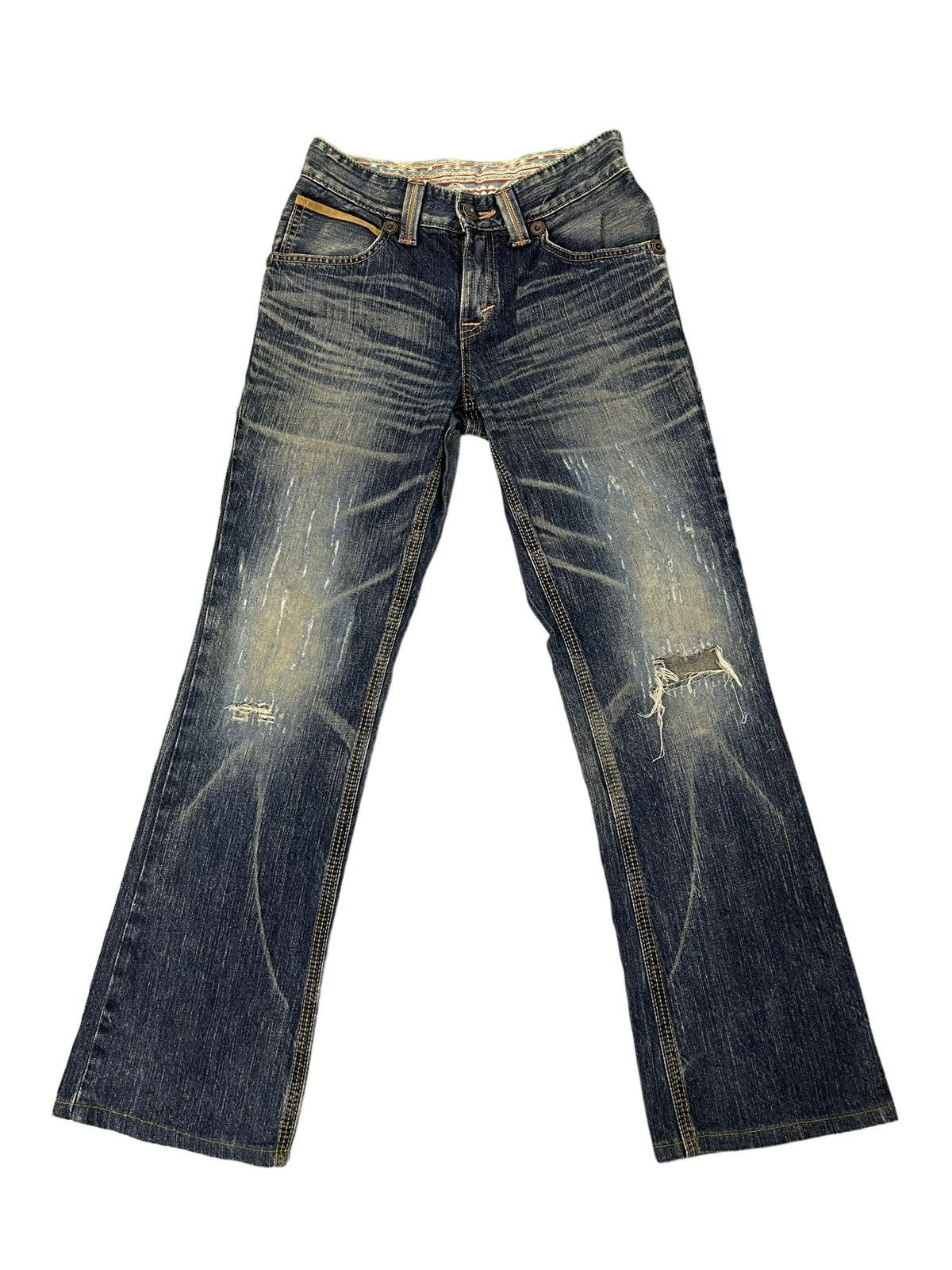 Edwin Flare Jeans Edwin Japan Distress Faded Boot Cut 6🟦0 Size US 28 / EU 44 - 2 Thumbnail