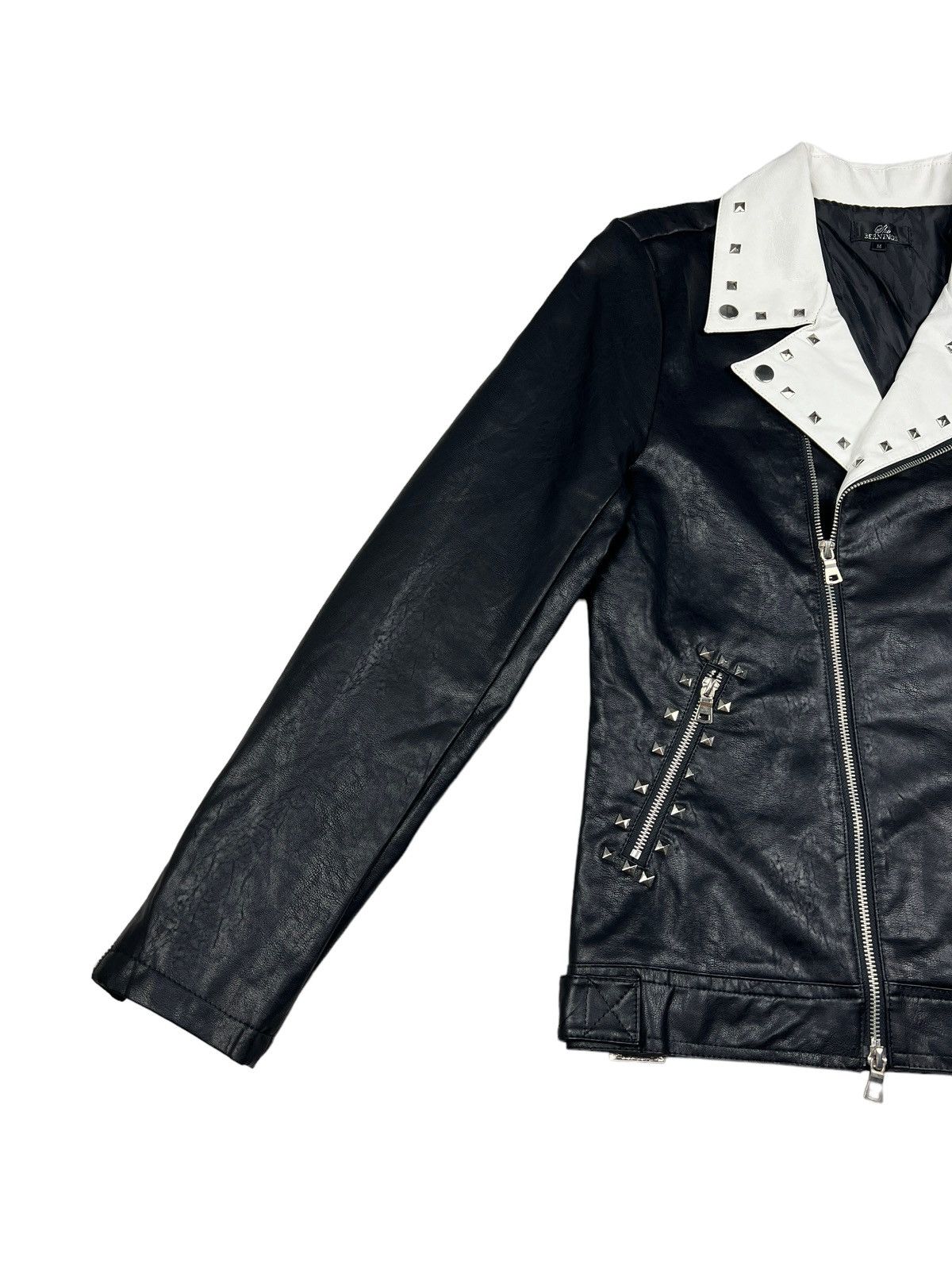 BERNINGS SHO Bernings Sho Studded Double Collar Faux Leather Jacket Size US S / EU 44-46 / 1 - 7 Thumbnail