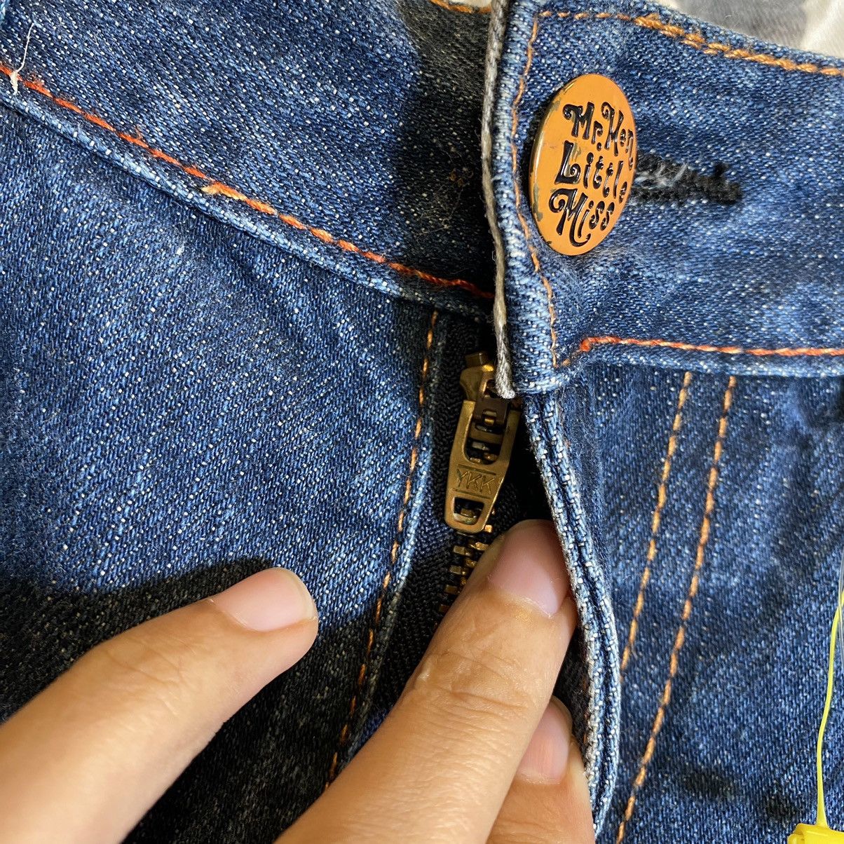 Japanese Brand Mr. Men little Miss embroidered pocket japan denim Size US 34 / EU 50 - 12 Thumbnail