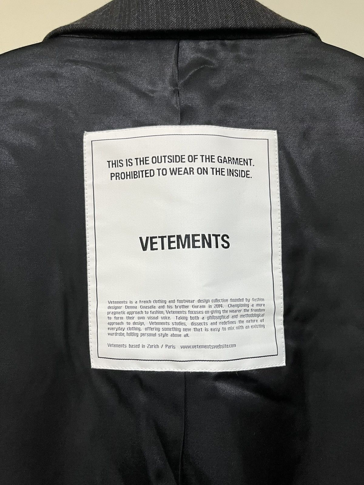 Vetements VETEMENTS Inside Out Jacket Blazer Size 38S - 4 Thumbnail