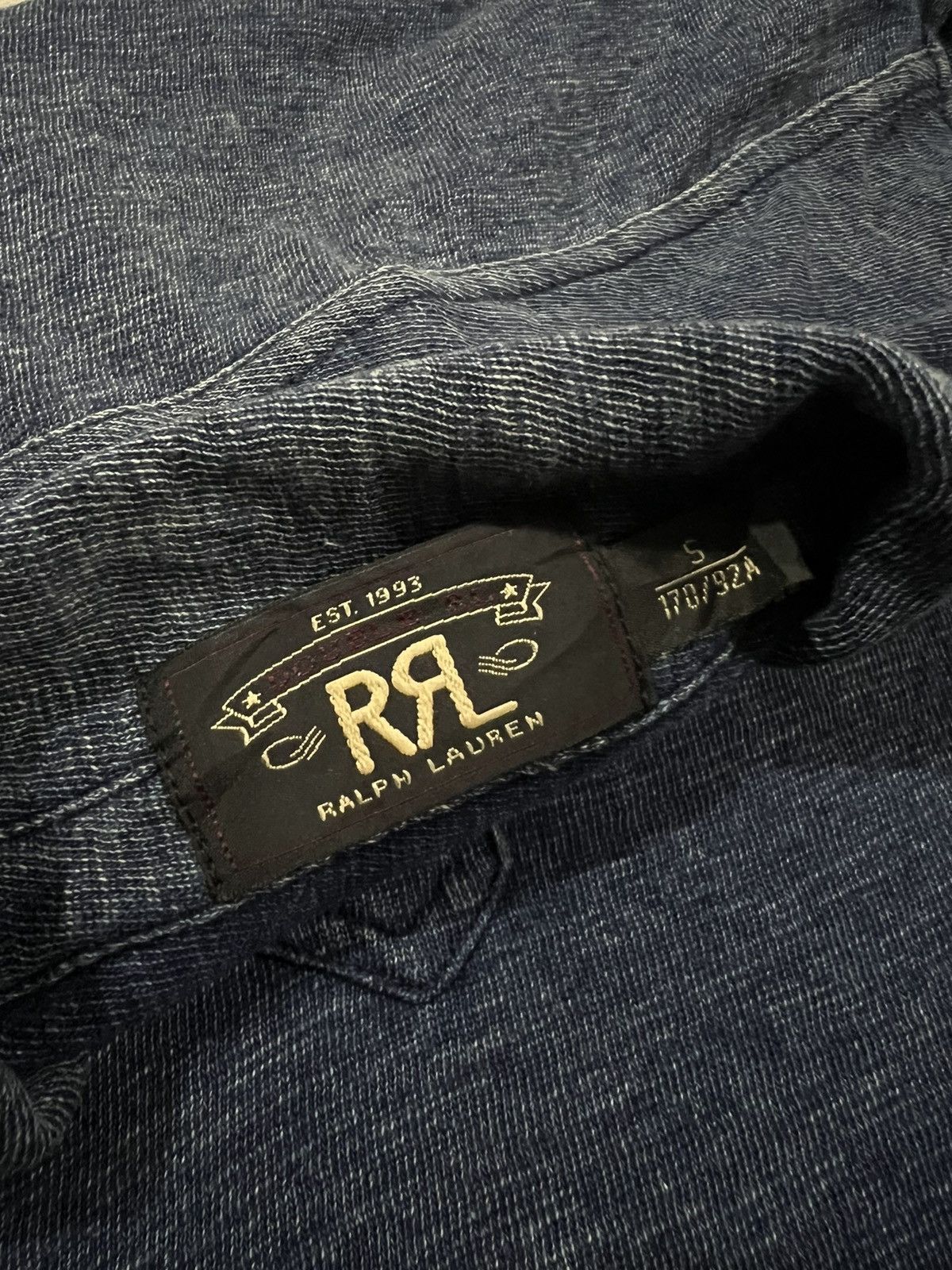 RRL Ralph Lauren RARE🔥RRL Indigo Dyed Two Pockets Twill Cotton Polo Shirt Size US S / EU 44-46 / 1 - 6 Thumbnail