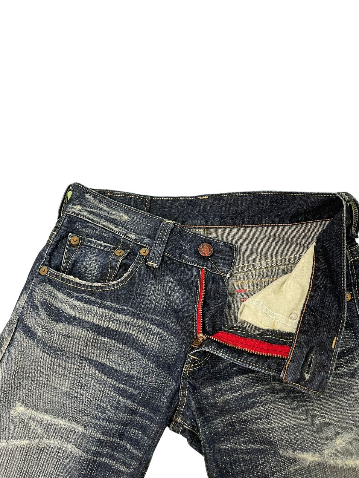 Edwin Flare Jeans Edwin Distress Acid Wash Low Rise Boot Cut 5🟦5T Size US 31 - 11 Thumbnail
