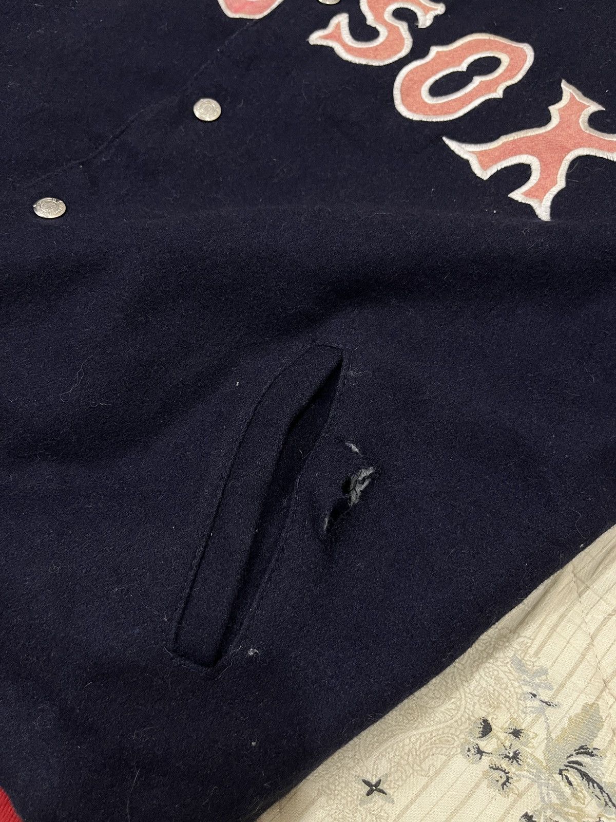 Other (Rrrr). RED SOX VARSITY LEATHER SLEEVE JACKET Size US M / EU 48-50 / 2 - 16 Thumbnail