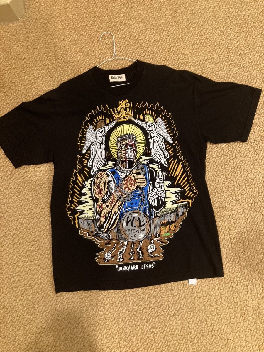 image of Billy Hill Junkyard Jesus Tee in Black, Men's (Size Large)