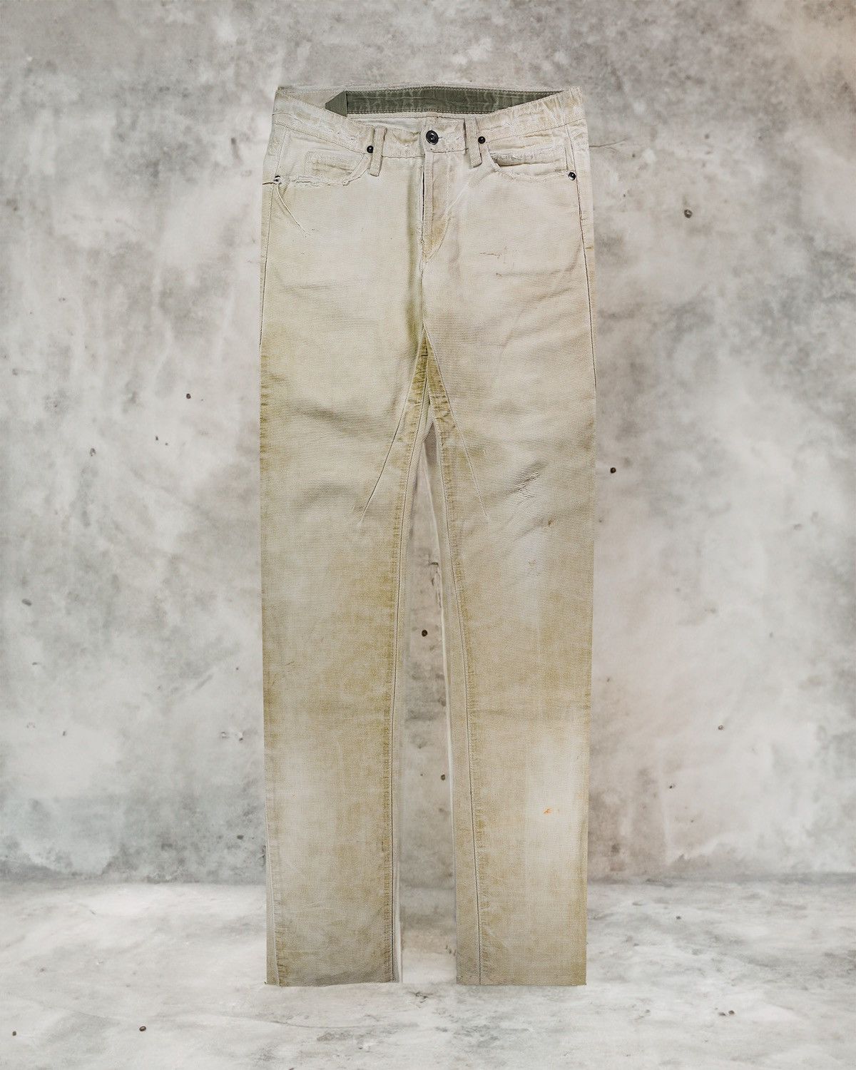 image of Rick Owens Grosgrain Dirty Mold Jeans - Ss09 “Strutter” in White, Men's (Size 30)