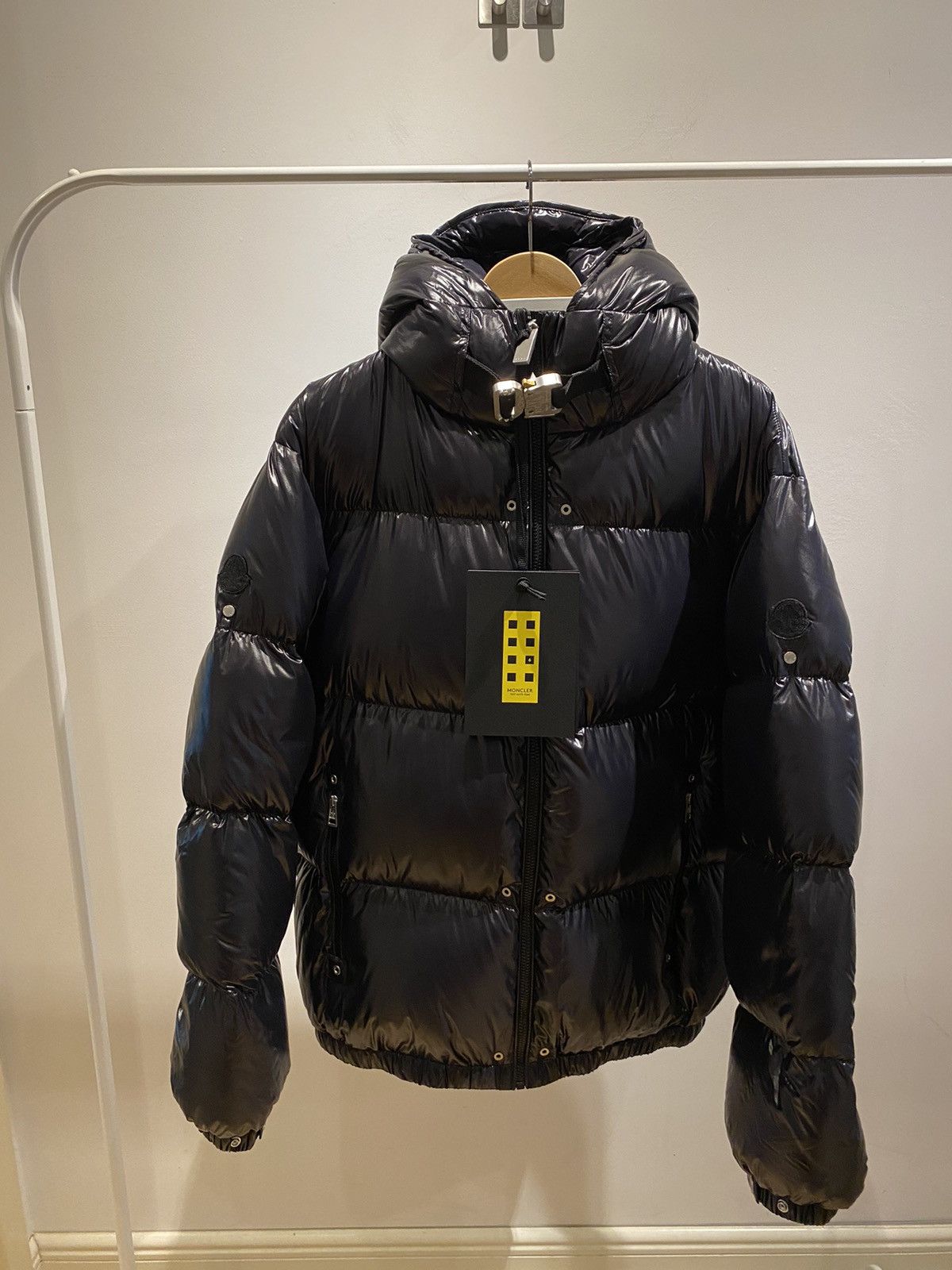 image of Moncler Genius 6 Moncler 1017 Alyx 9Sm Men's Almondis Hooded Down Jacket 4 in Black (Size XL)