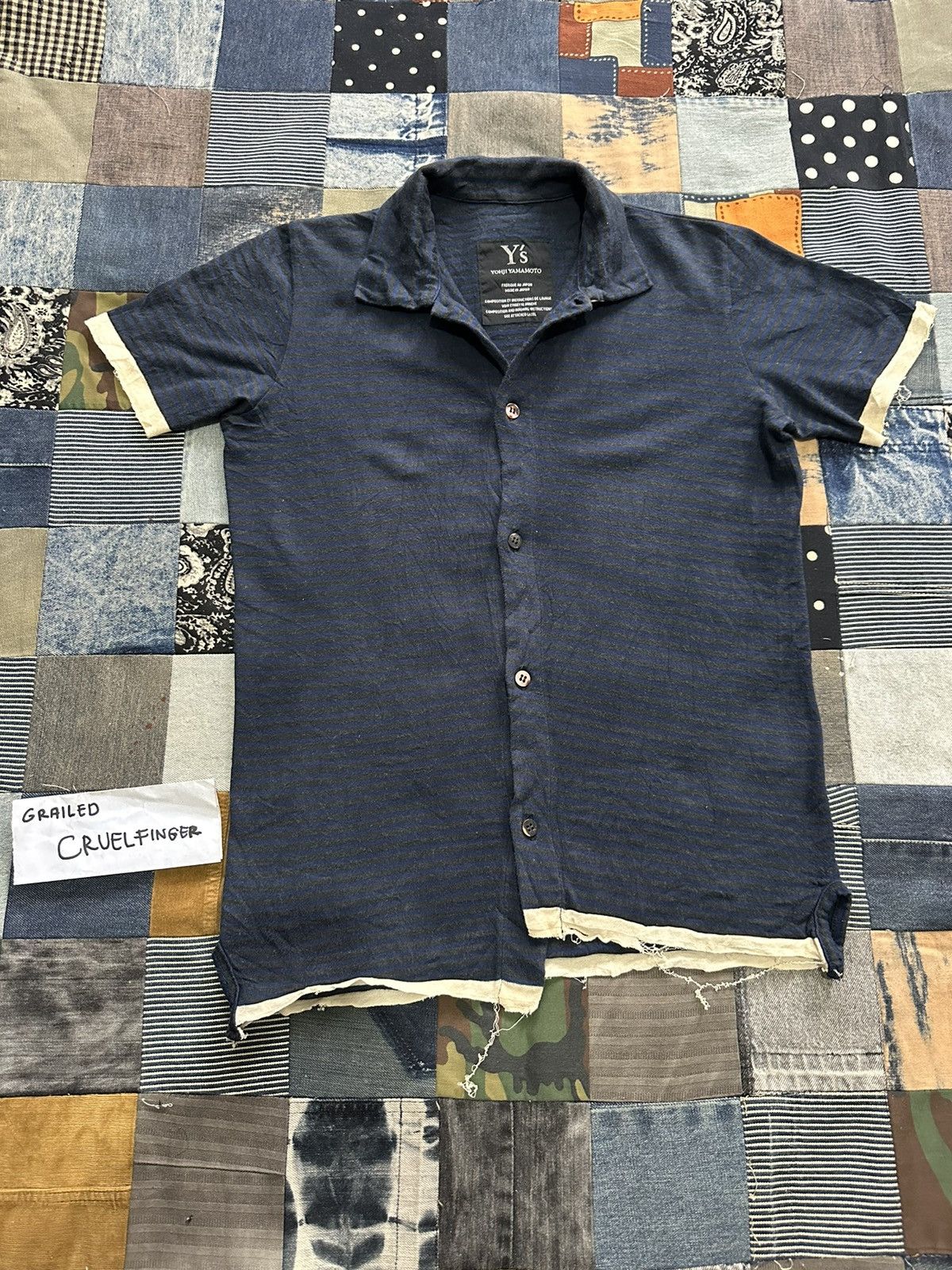 Yohji Yamamoto Asymmetric Cotton Shirt Nice Frayed distressed hem Size L / US 10 / IT 46 - 7 Thumbnail