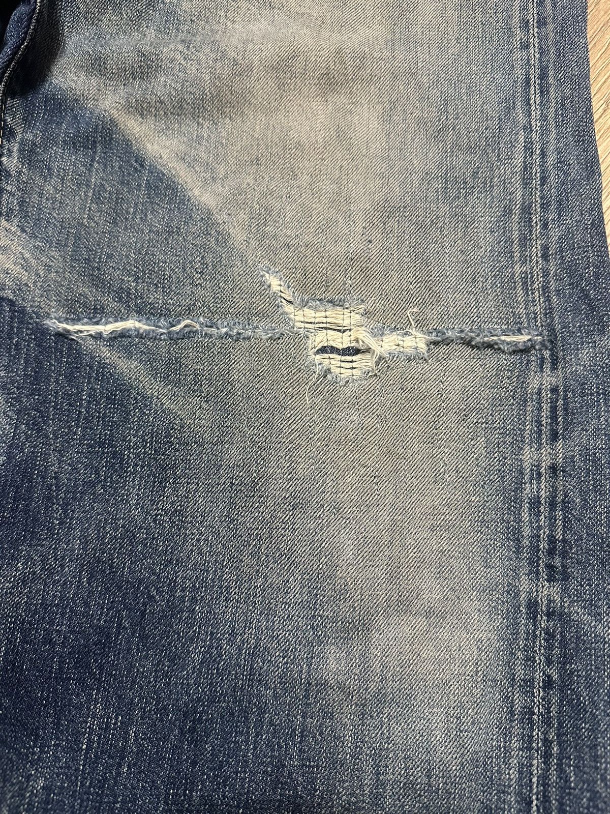 Sugar Cane 🇯🇵 Sugar Canes Buckle Back Selvedge Jeans Mud Wash Blue Size US 29 - 7 Thumbnail