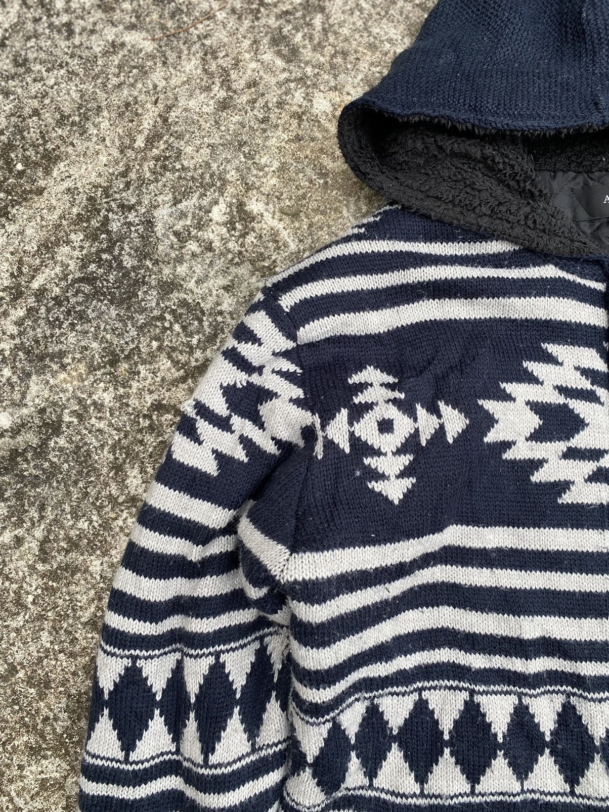 Japanese Brand Azul by Moussy Knitted Zipper Hoodie Size US L / EU 52-54 / 3 - 2 Thumbnail