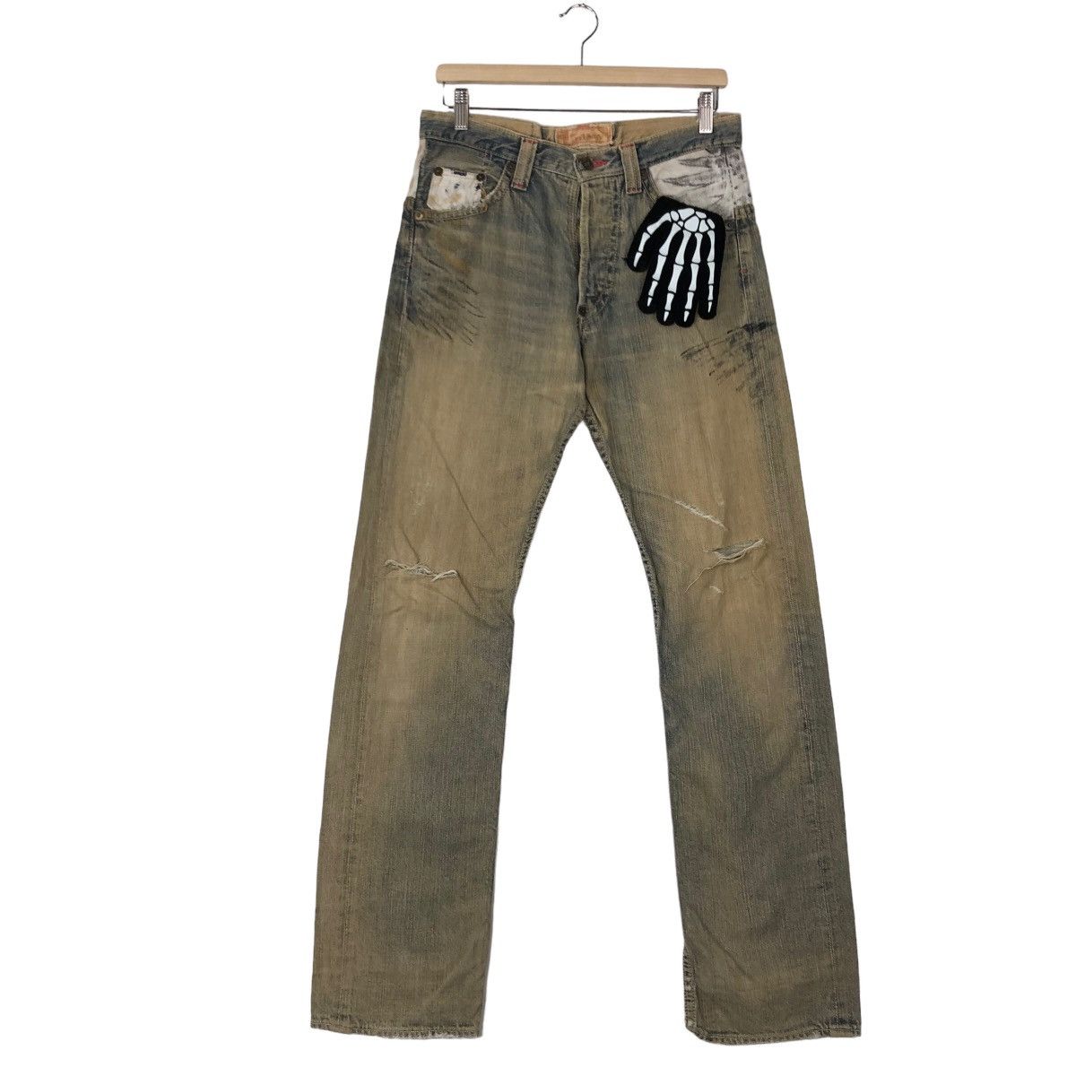 Japanese Brand VINTAGE DENIM JEANS SUKAJAN DESIGN BIG LOGO PUNK STYLE Size US 32 / EU 48 - 1 Thumbnail