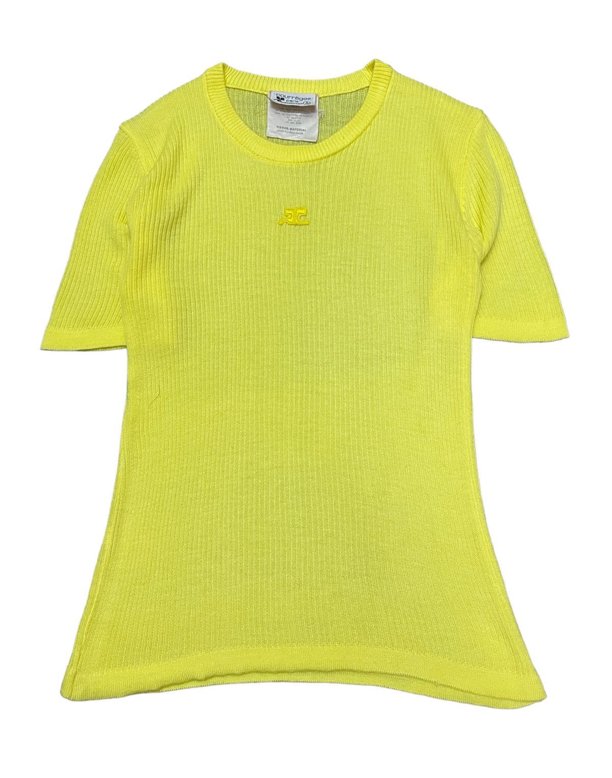 Courreges Courreges Yellow Ribbed Knitwear Top Size S / US 4 / IT 40 - 1 Thumbnail